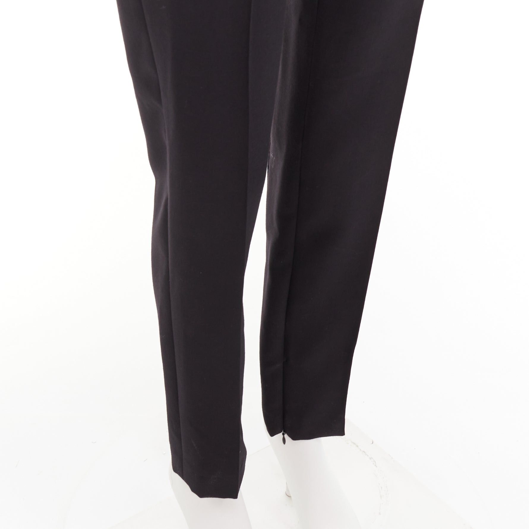 Alexandre Vauthier ALEXANDRE VAUTHIER black 100% wool high waisted pleat front cropped pants FR36 M Size 27" / US 4 / IT 40 - 7 Thumbnail