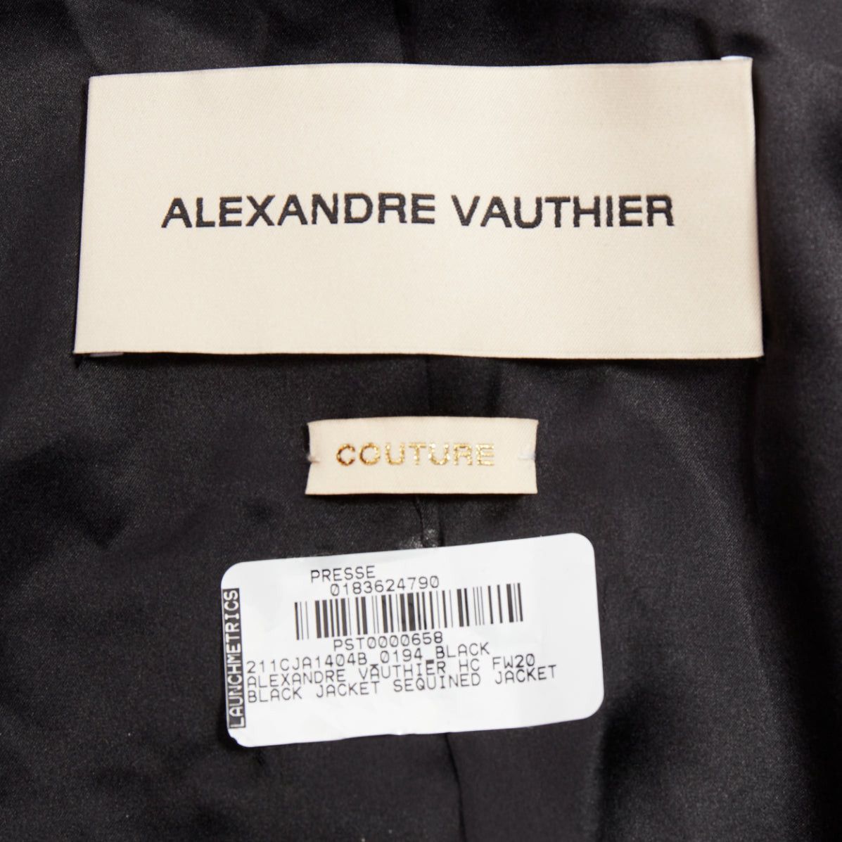 Alexandre Vauthier ALEXANDRE VAUTHIER COUTURE SS2025 Runway black pailette silver rhinestone encrusted crop jacket Size S / US 4 / IT 40 - 12 Thumbnail