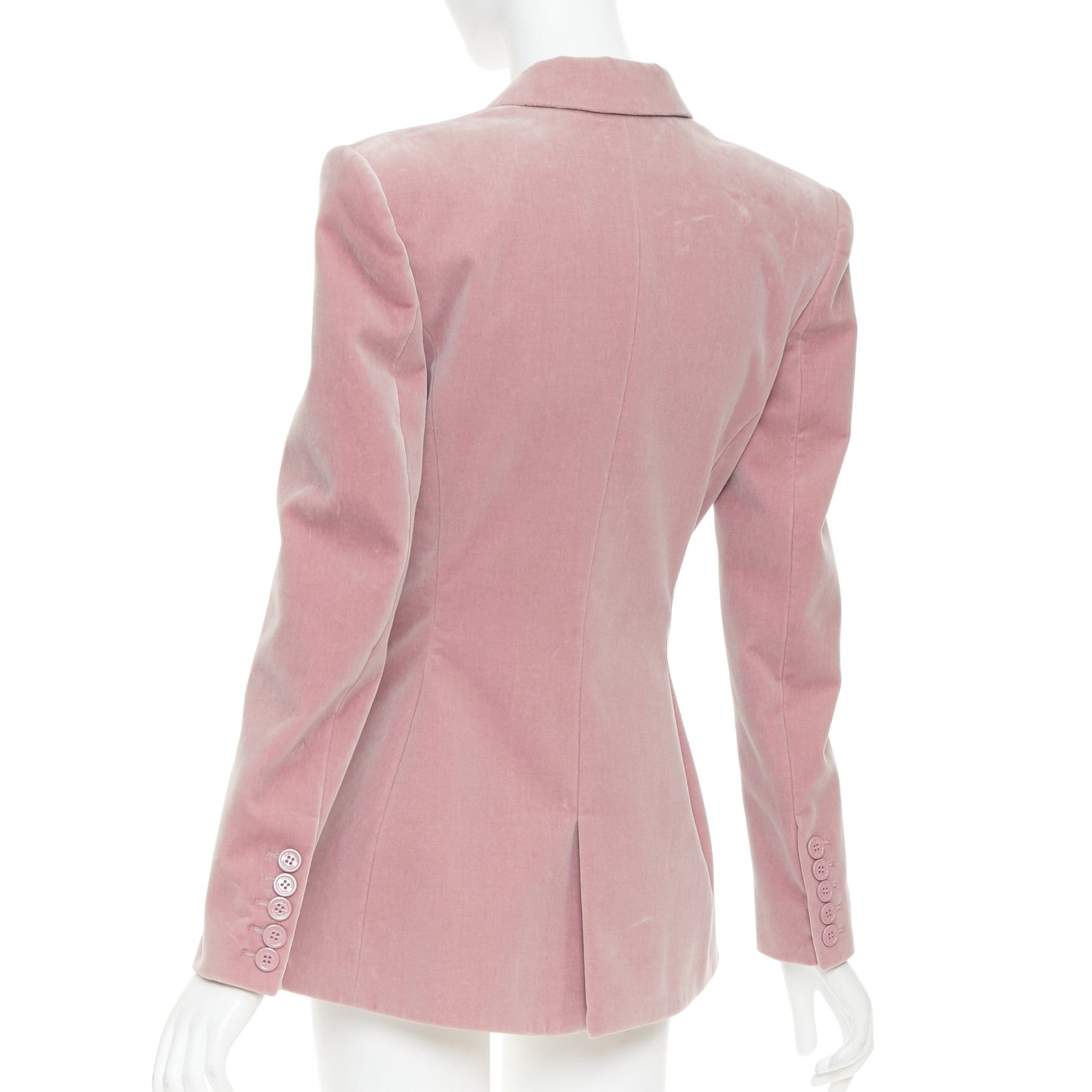 Alexandre Vauthier ALEXANDRE VAUTHIER Runway blush pink velvet single breasted blazer jacket Size S / US 4 / IT 40 - 7 Thumbnail