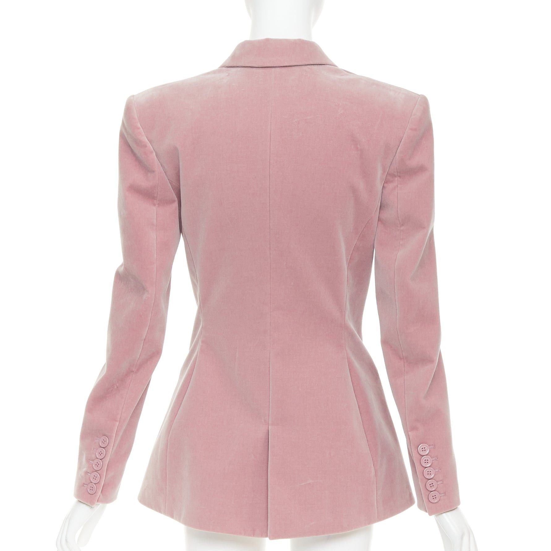 Alexandre Vauthier ALEXANDRE VAUTHIER Runway blush pink velvet single breasted blazer jacket Size S / US 4 / IT 40 - 6 Thumbnail