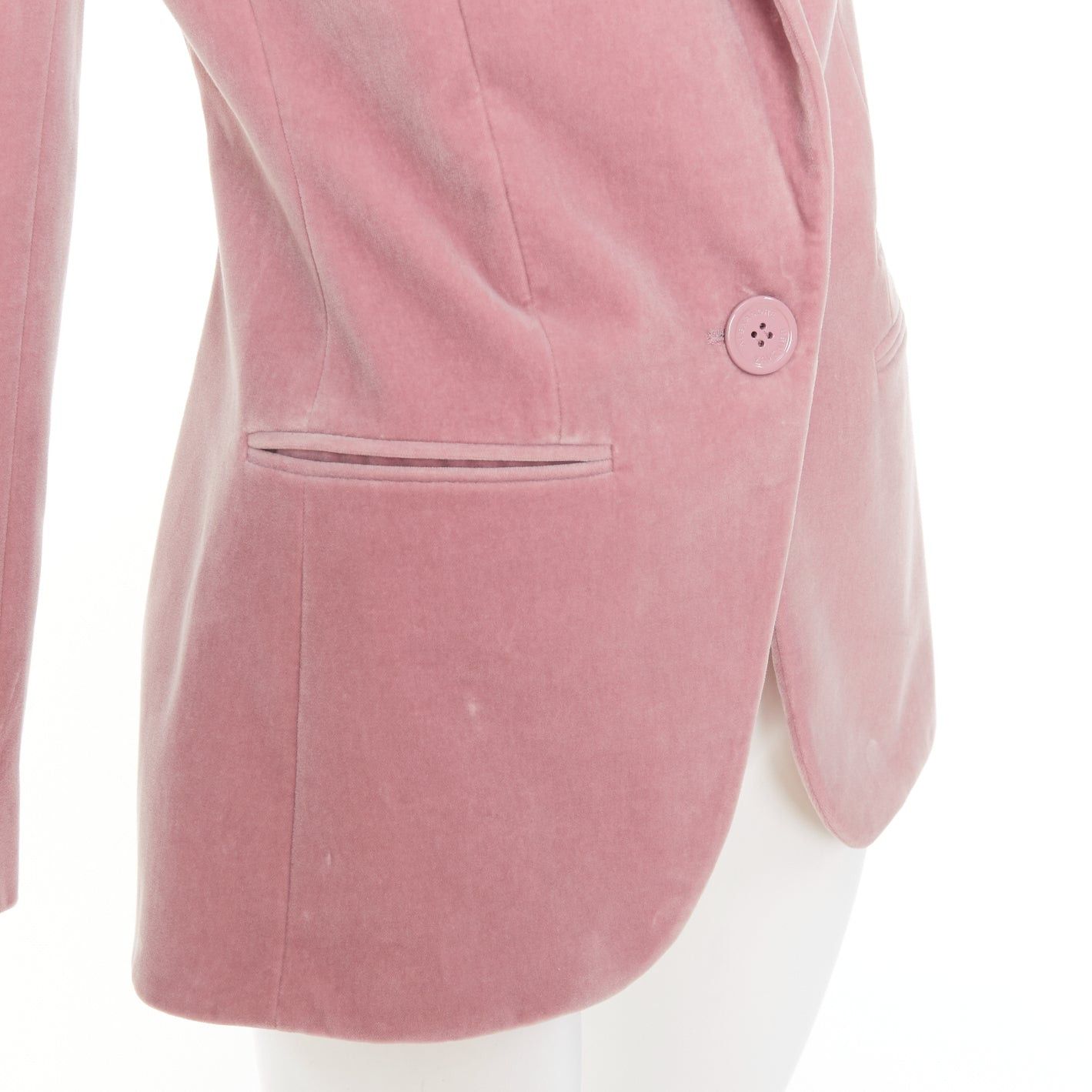 Alexandre Vauthier ALEXANDRE VAUTHIER Runway blush pink velvet single breasted blazer jacket Size S / US 4 / IT 40 - 2 Thumbnail