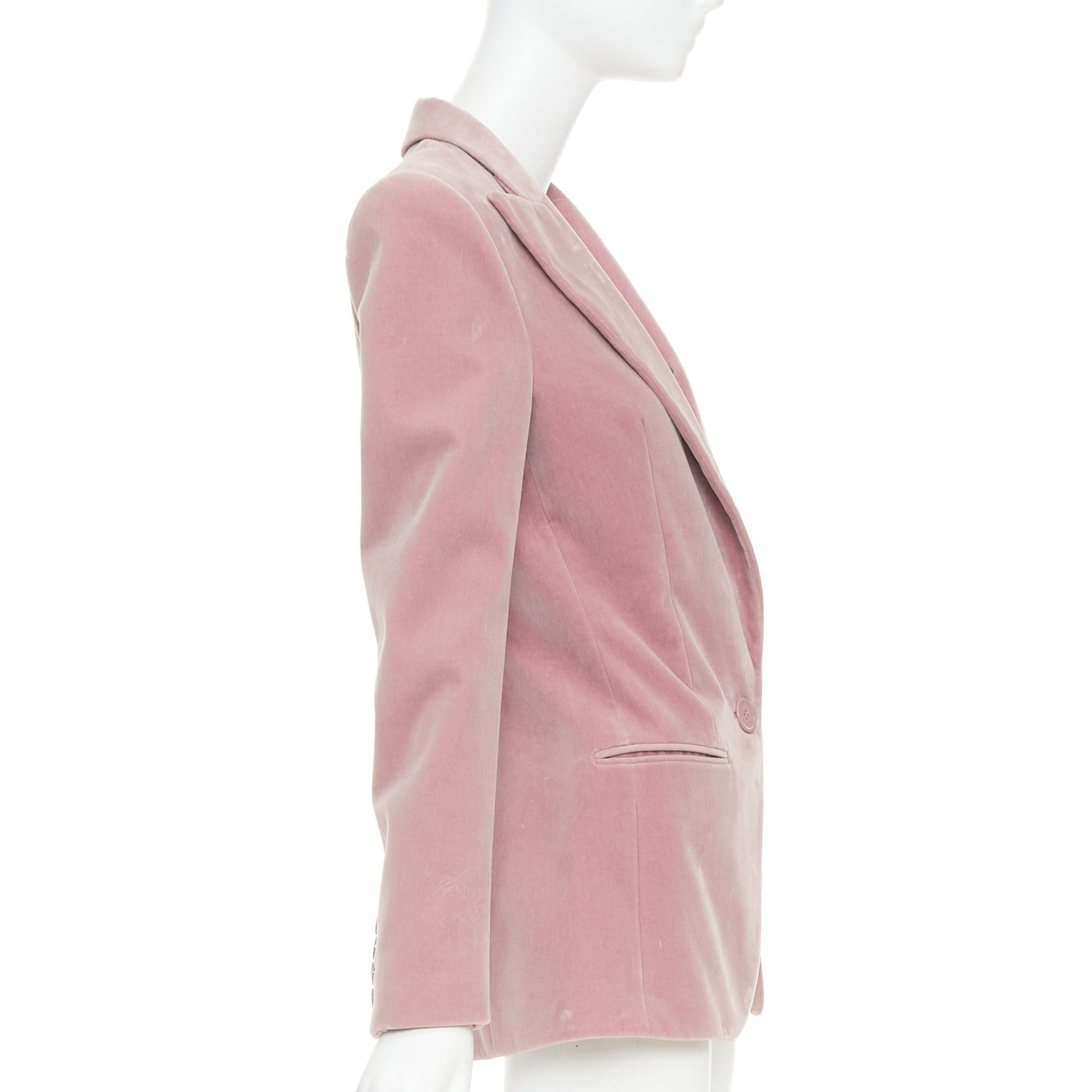 Alexandre Vauthier ALEXANDRE VAUTHIER Runway blush pink velvet single breasted blazer jacket Size S / US 4 / IT 40 - 5 Thumbnail