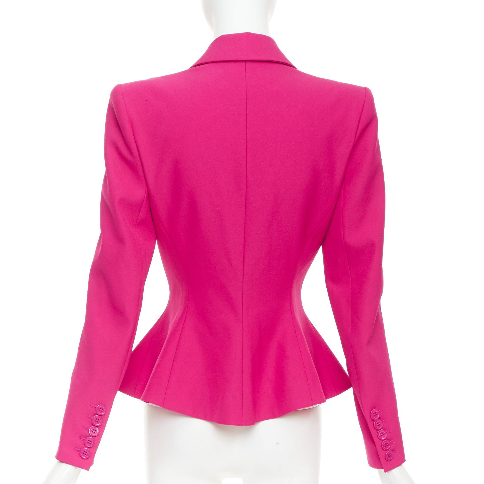 Alexandre Vauthier ALEXANDRE VAUTHIER hibiscus pink padded shoulder wasp waist peplum blazer jacket S Size S / US 4 / IT 40 - 6 Thumbnail