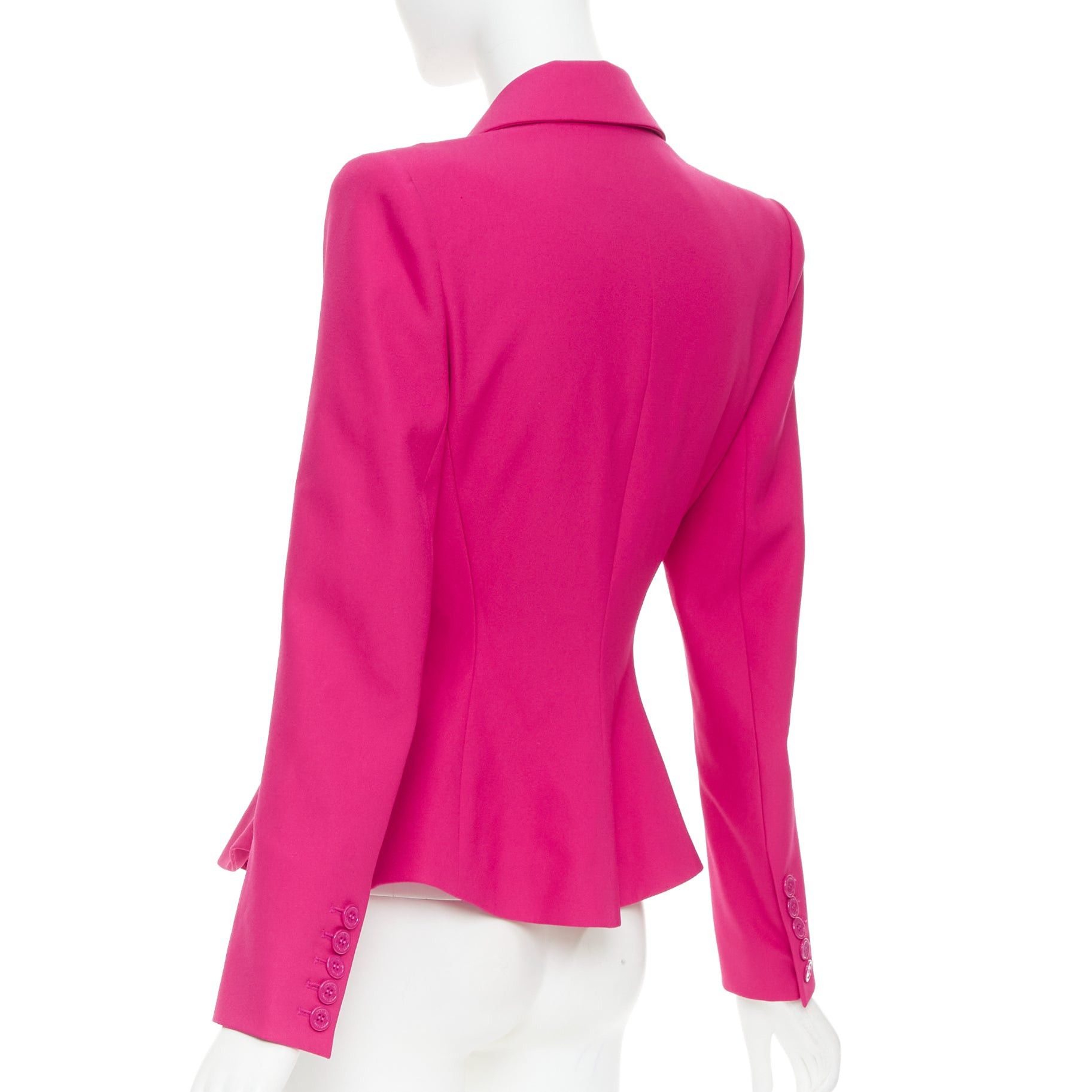 Alexandre Vauthier ALEXANDRE VAUTHIER hibiscus pink padded shoulder wasp waist peplum blazer jacket S Size S / US 4 / IT 40 - 7 Thumbnail