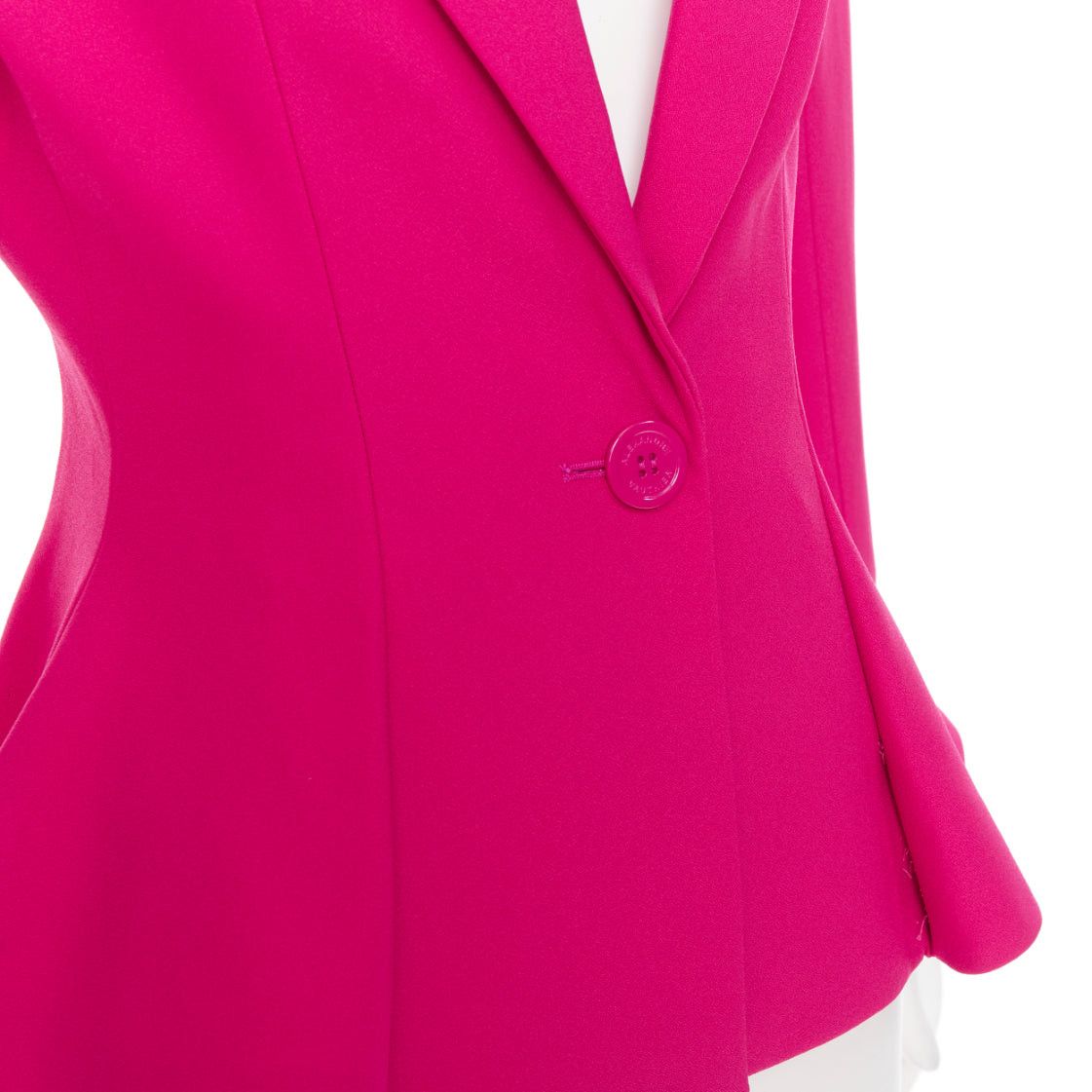 Alexandre Vauthier ALEXANDRE VAUTHIER hibiscus pink padded shoulder wasp waist peplum blazer jacket S Size S / US 4 / IT 40 - 2 Thumbnail