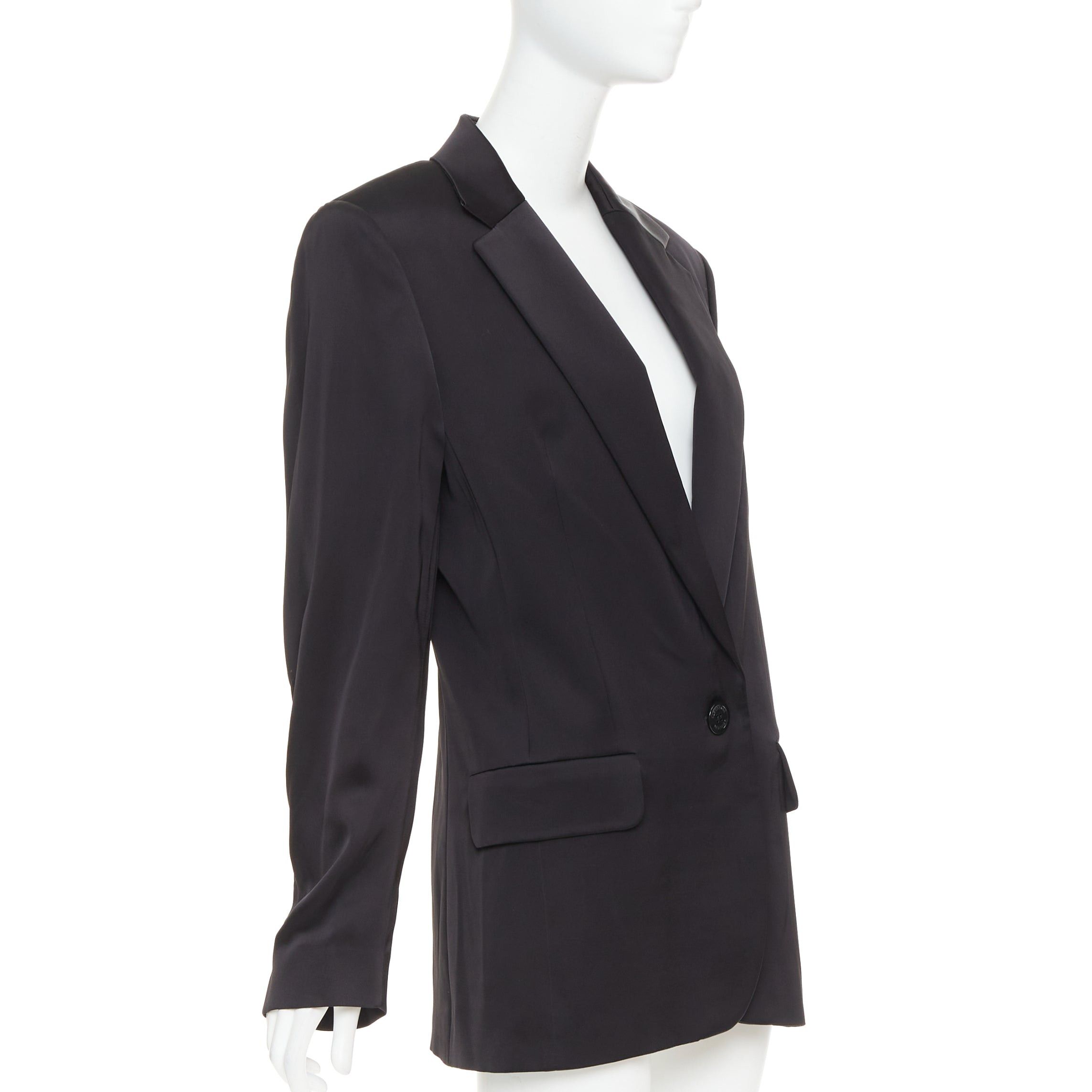 Alexandre Vauthier ALEXANDRE VAUTHIER black viscose flap pockets oversized single breasted blazer jacket FR40 L Size M / US 6-8 / IT 42-44 - 4 Thumbnail