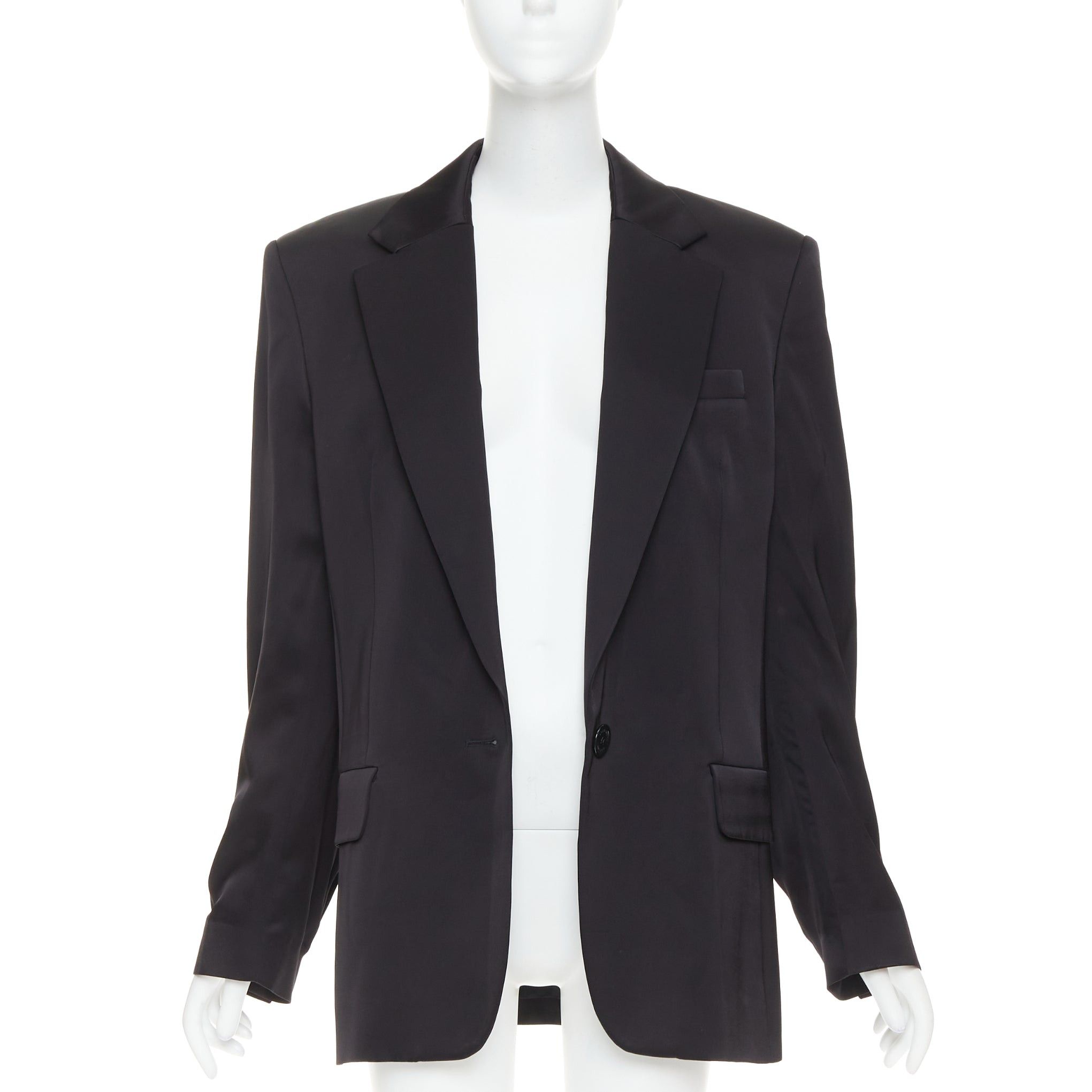 Alexandre Vauthier ALEXANDRE VAUTHIER black viscose flap pockets oversized single breasted blazer jacket FR40 L Size M / US 6-8 / IT 42-44 - 3 Thumbnail