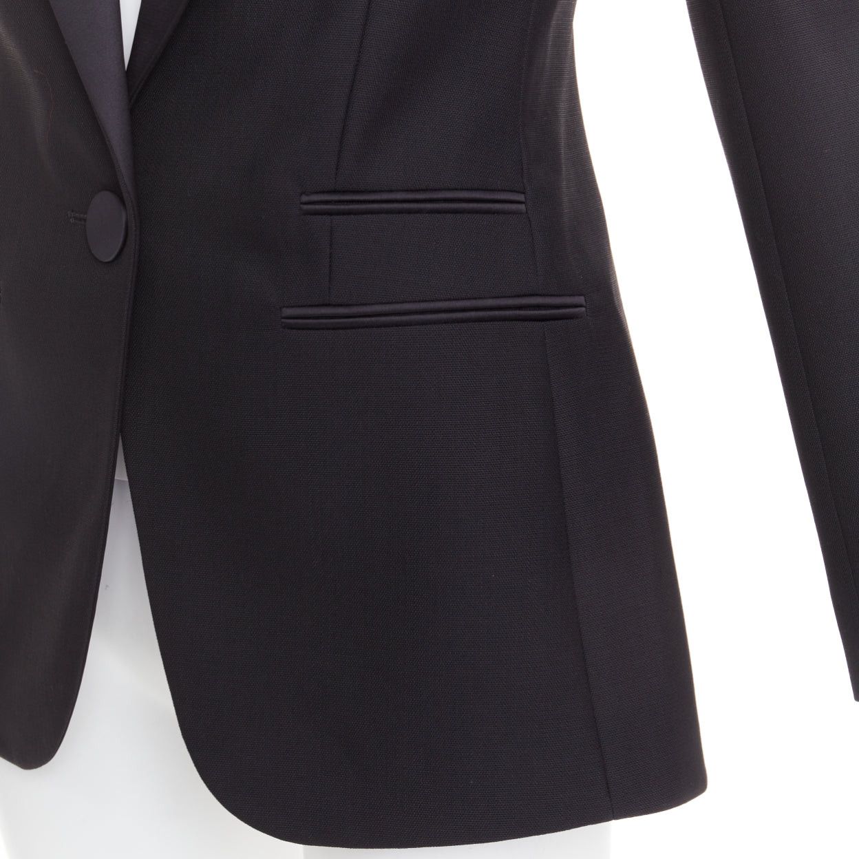 Alexandre Vauthier ALEXANDRE VAUTHIER black wool satin peak lapel single breasted tuxedo blazer Size M / US 6-8 / IT 42-44 - 10 Thumbnail