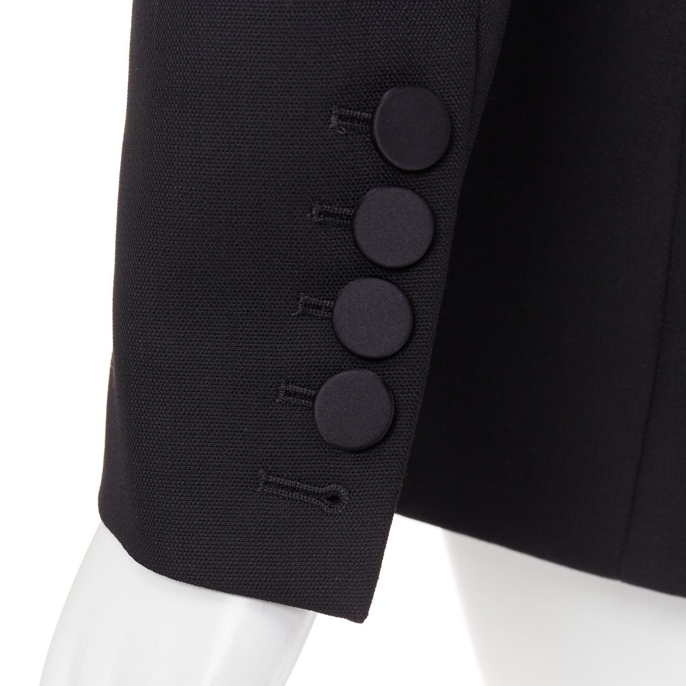Alexandre Vauthier ALEXANDRE VAUTHIER black wool satin peak lapel single breasted tuxedo blazer Size M / US 6-8 / IT 42-44 - 2 Thumbnail