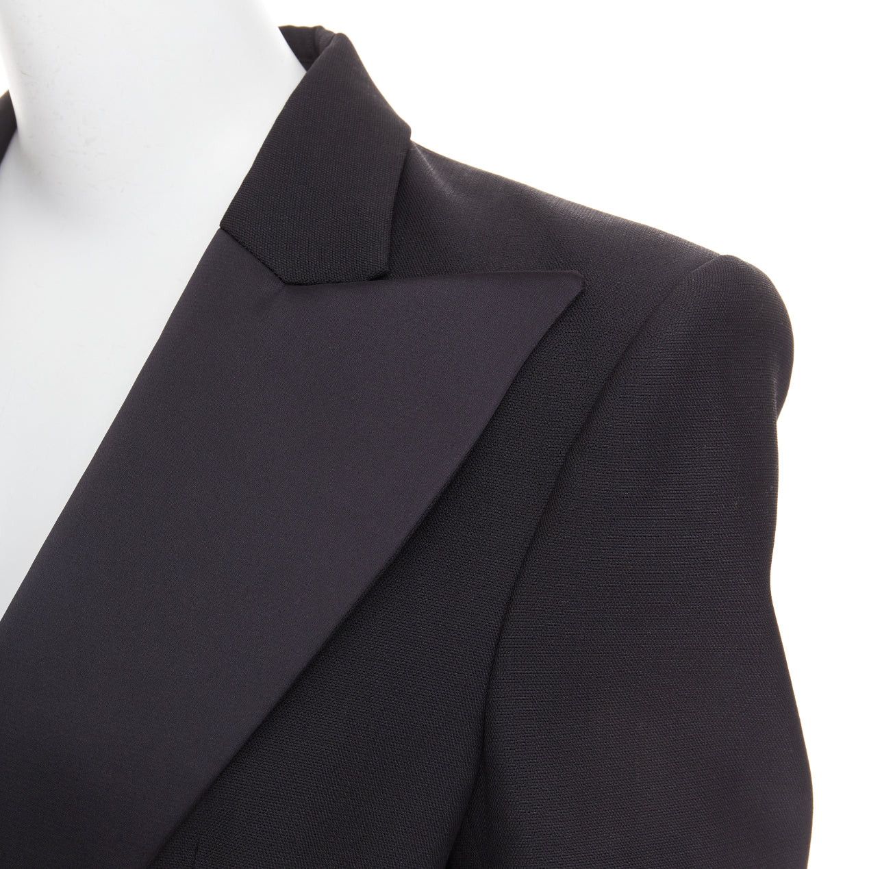 Alexandre Vauthier ALEXANDRE VAUTHIER black wool satin peak lapel single breasted tuxedo blazer Size M / US 6-8 / IT 42-44 - 9 Thumbnail