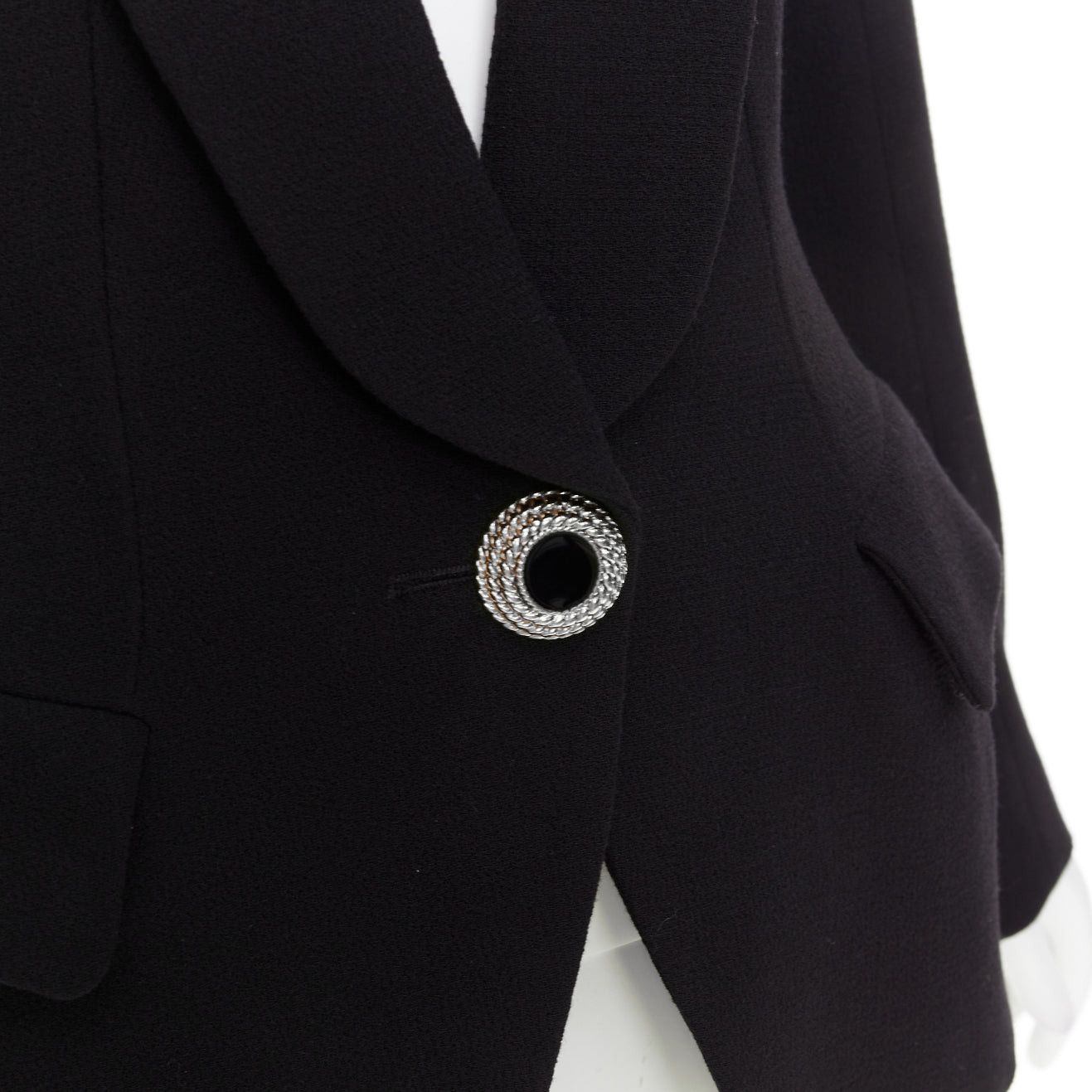 Alexandre Vauthier ALEXANDRE VAUTHIER COUTURE 2022 Runway black enamel gold buttons wasp waist power blazer Size S / US 4 / IT 40 - 2 Thumbnail