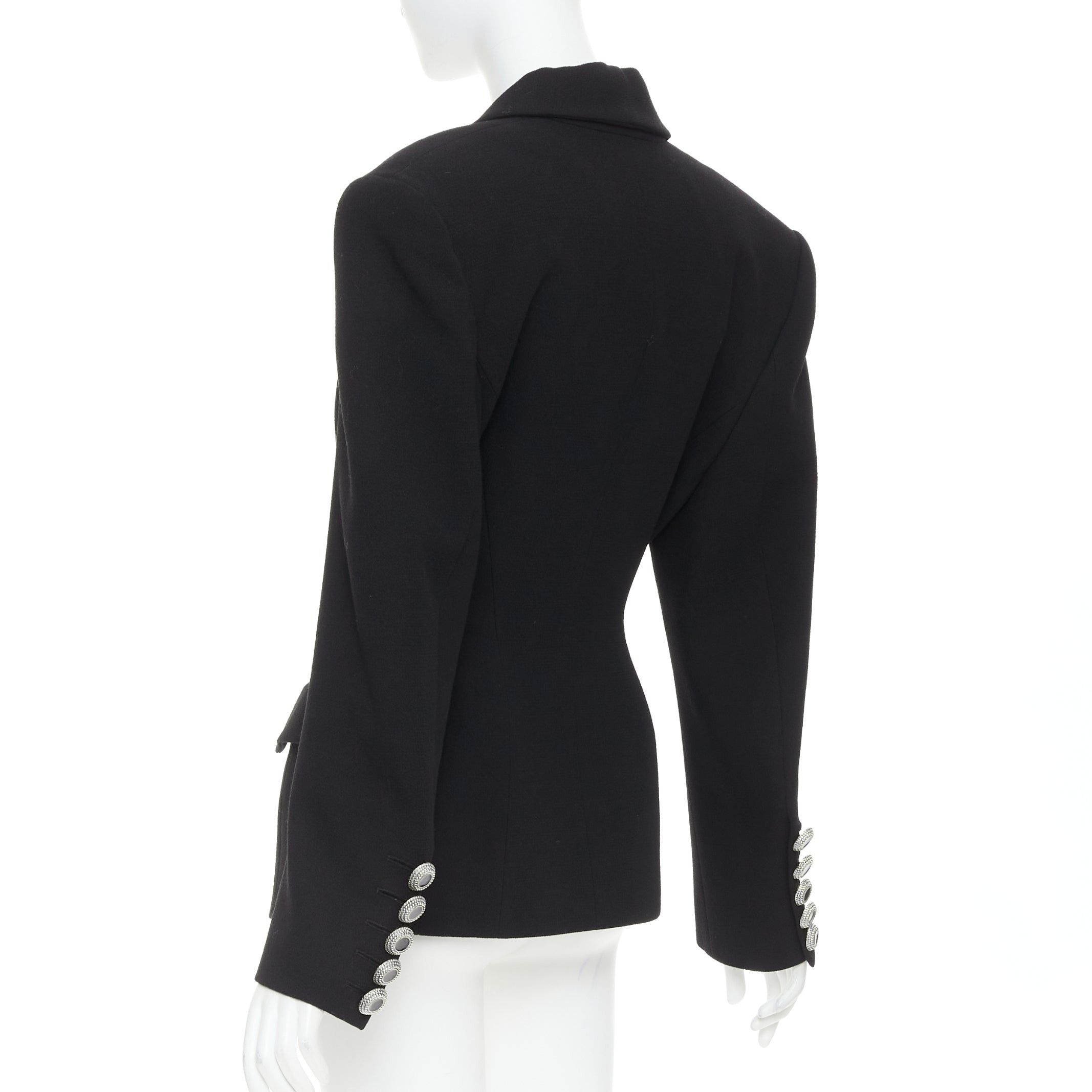 Alexandre Vauthier ALEXANDRE VAUTHIER COUTURE 2022 Runway black enamel gold buttons wasp waist power blazer Size S / US 4 / IT 40 - 7 Thumbnail