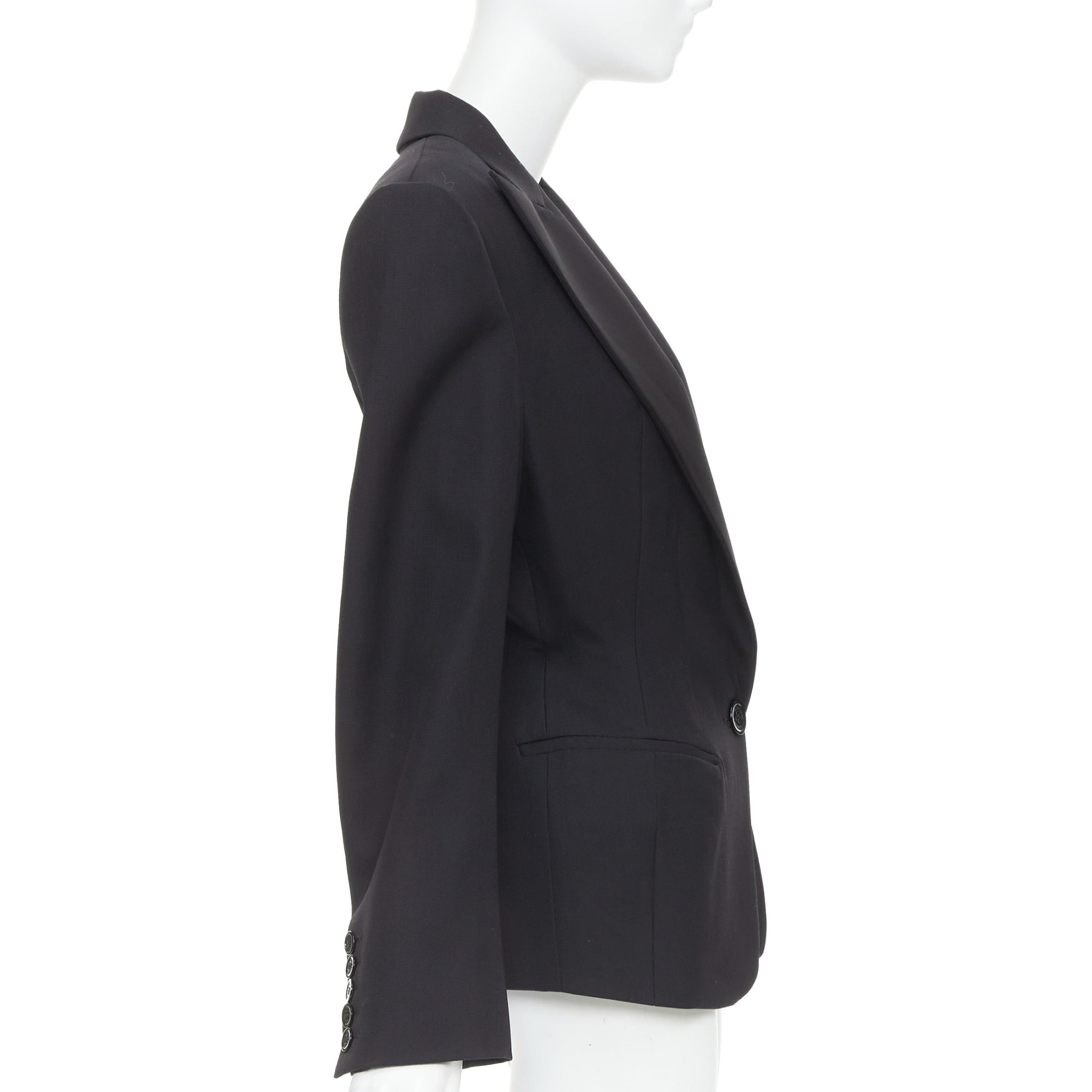 Alexandre Vauthier ALEXANDRE VAUTHIER SS2024 black Grain De Poudre wasp waist peak tuxedo jacket Size S / US 4 / IT 40 - 5 Thumbnail