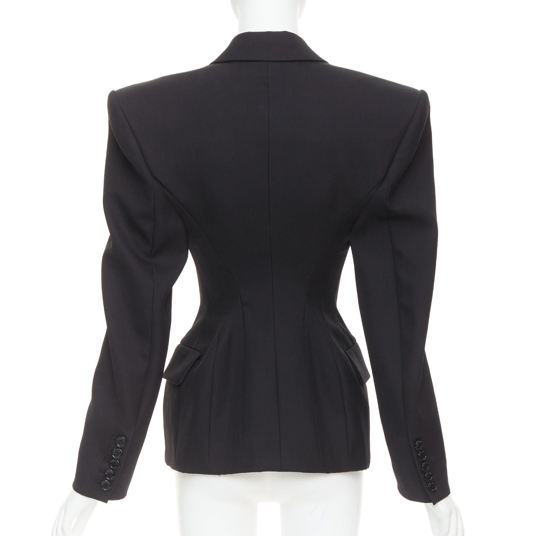 Alexandre Vauthier ALEXANDRE VAUTHIER COUTURE black wasp waist power padded shoulder blazer jacket Size S / US 4 / IT 40 - 6 Thumbnail