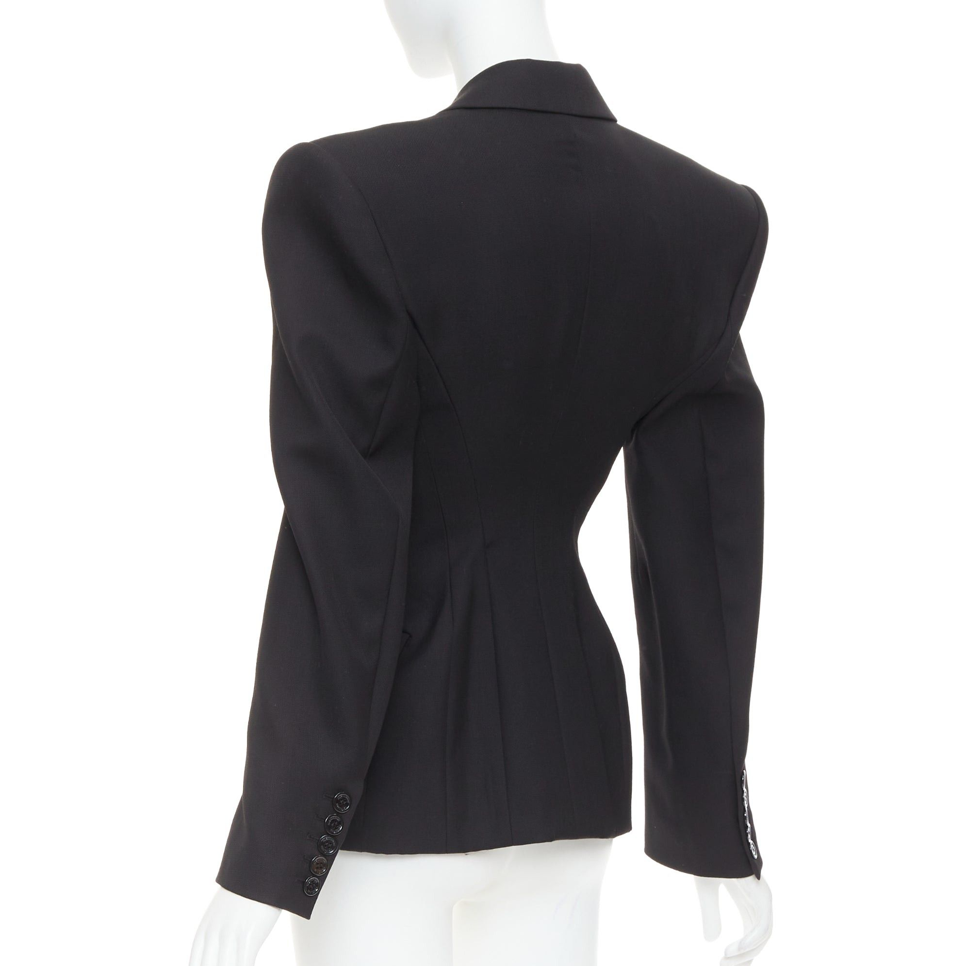 Alexandre Vauthier ALEXANDRE VAUTHIER COUTURE black wasp waist power padded shoulder blazer jacket Size S / US 4 / IT 40 - 7 Thumbnail