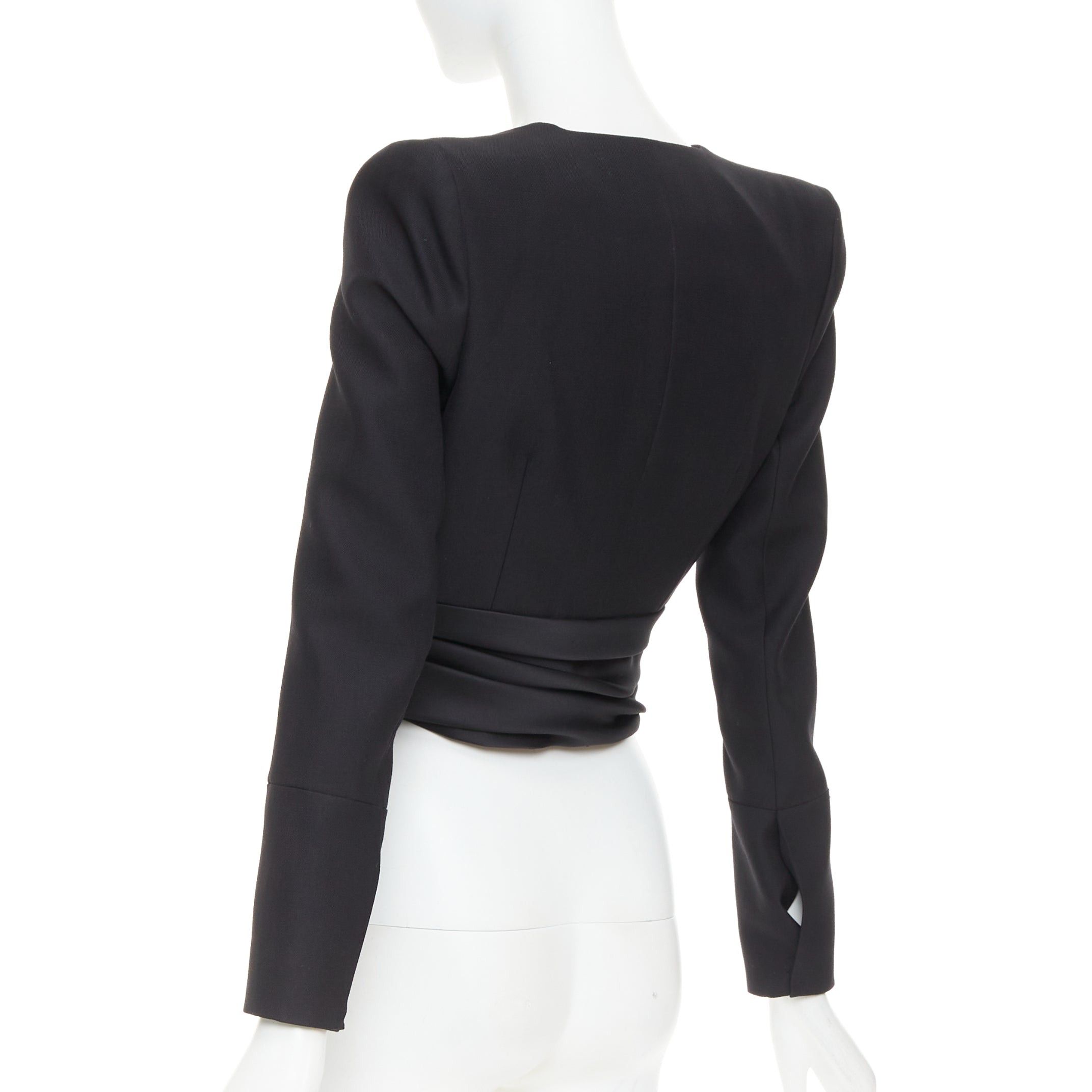 Alexandre Vauthier ALEXANDRE VAUTHIER COUTURE AW2020 Runway black open front cummerband cropped jacket Size S / US 4 / IT 40 - 6 Thumbnail