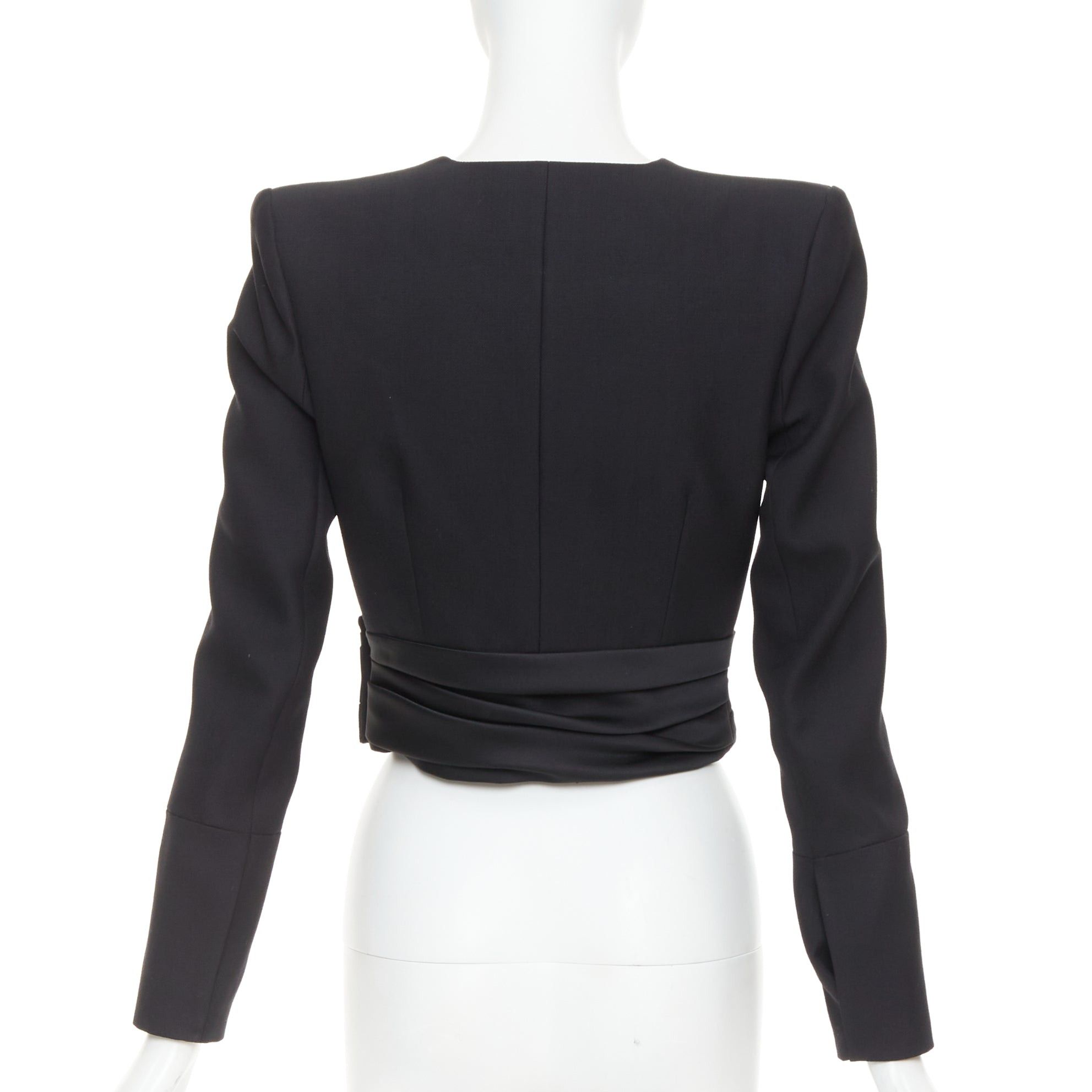 Alexandre Vauthier ALEXANDRE VAUTHIER COUTURE AW2020 Runway black open front cummerband cropped jacket Size S / US 4 / IT 40 - 5 Thumbnail