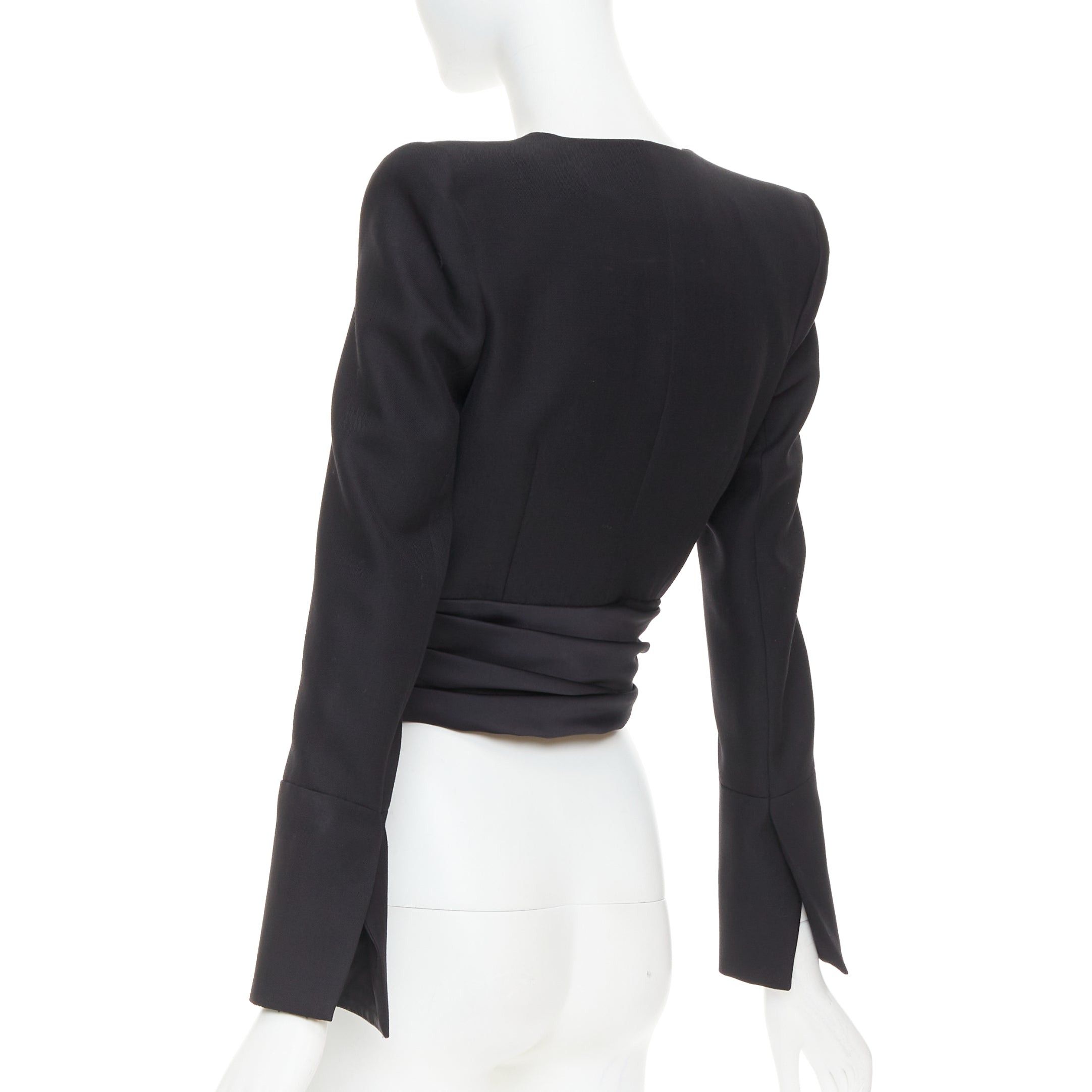 Alexandre Vauthier ALEXANDRE VAUTHIER COUTURE AW2020 Runway black open front cummerband cropped jacket Size S / US 4 / IT 40 - 6 Thumbnail
