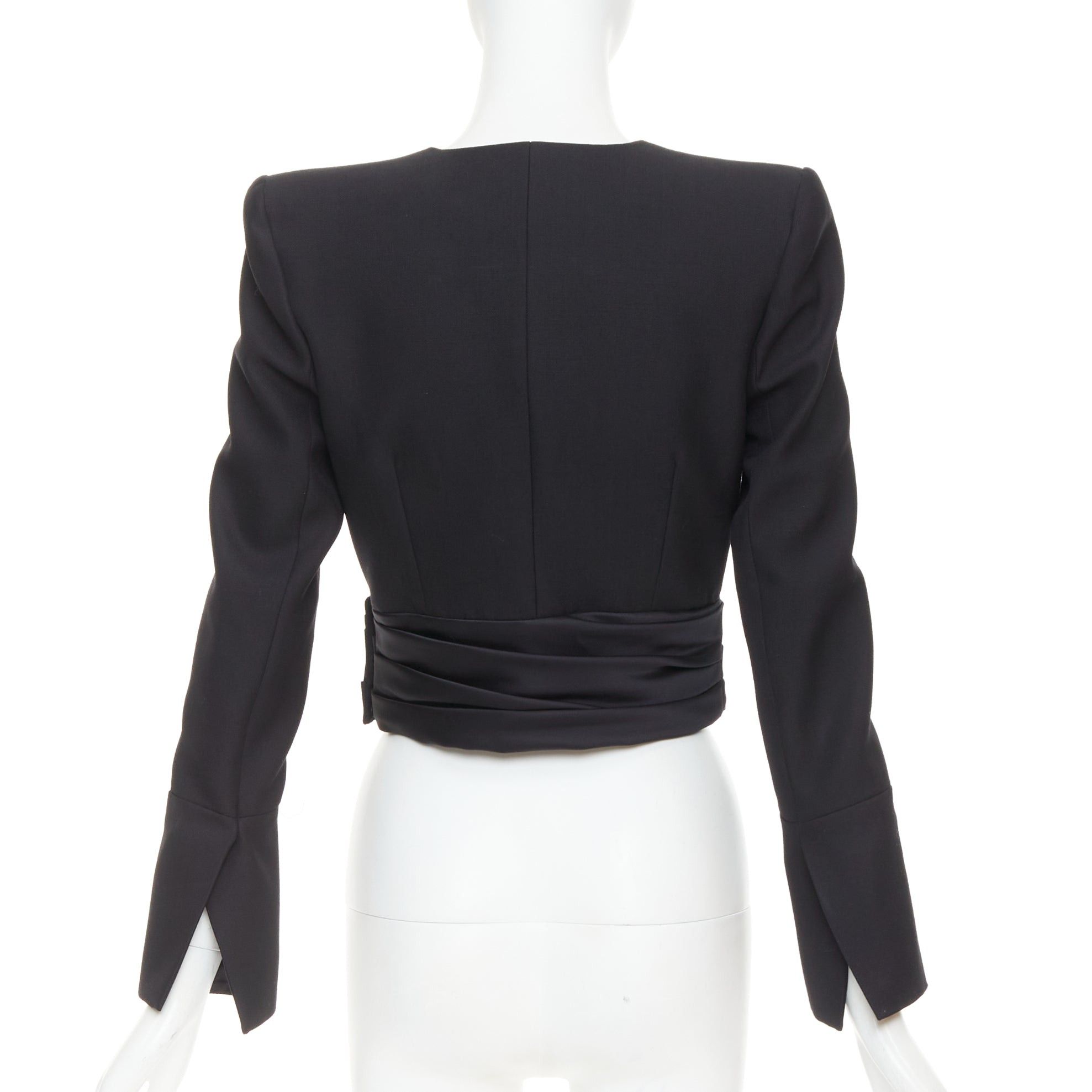 Alexandre Vauthier ALEXANDRE VAUTHIER COUTURE AW2020 Runway black open front cummerband cropped jacket Size S / US 4 / IT 40 - 5 Thumbnail