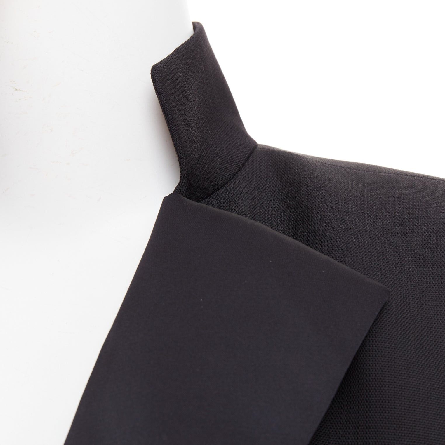 Alexandre Vauthier ALEXANDRE VAUTHIER black pop stand collar cropped blazer short tuxedo jacket Size S / US 4 / IT 40 - 2 Thumbnail