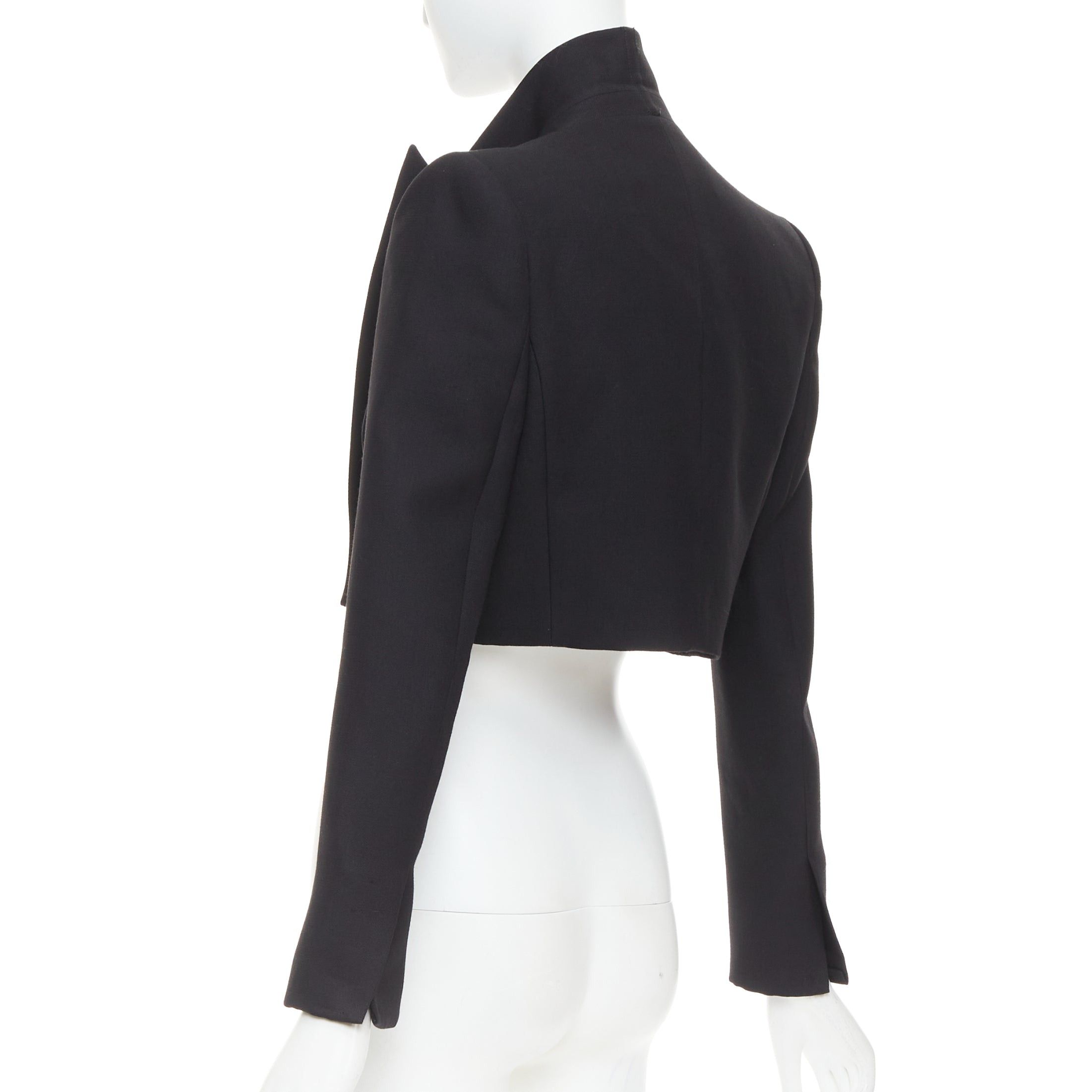 Alexandre Vauthier ALEXANDRE VAUTHIER COUTURE black stand peak lapel cropped tuxedo blazer jacket Size S / US 4 / IT 40 - 6 Thumbnail