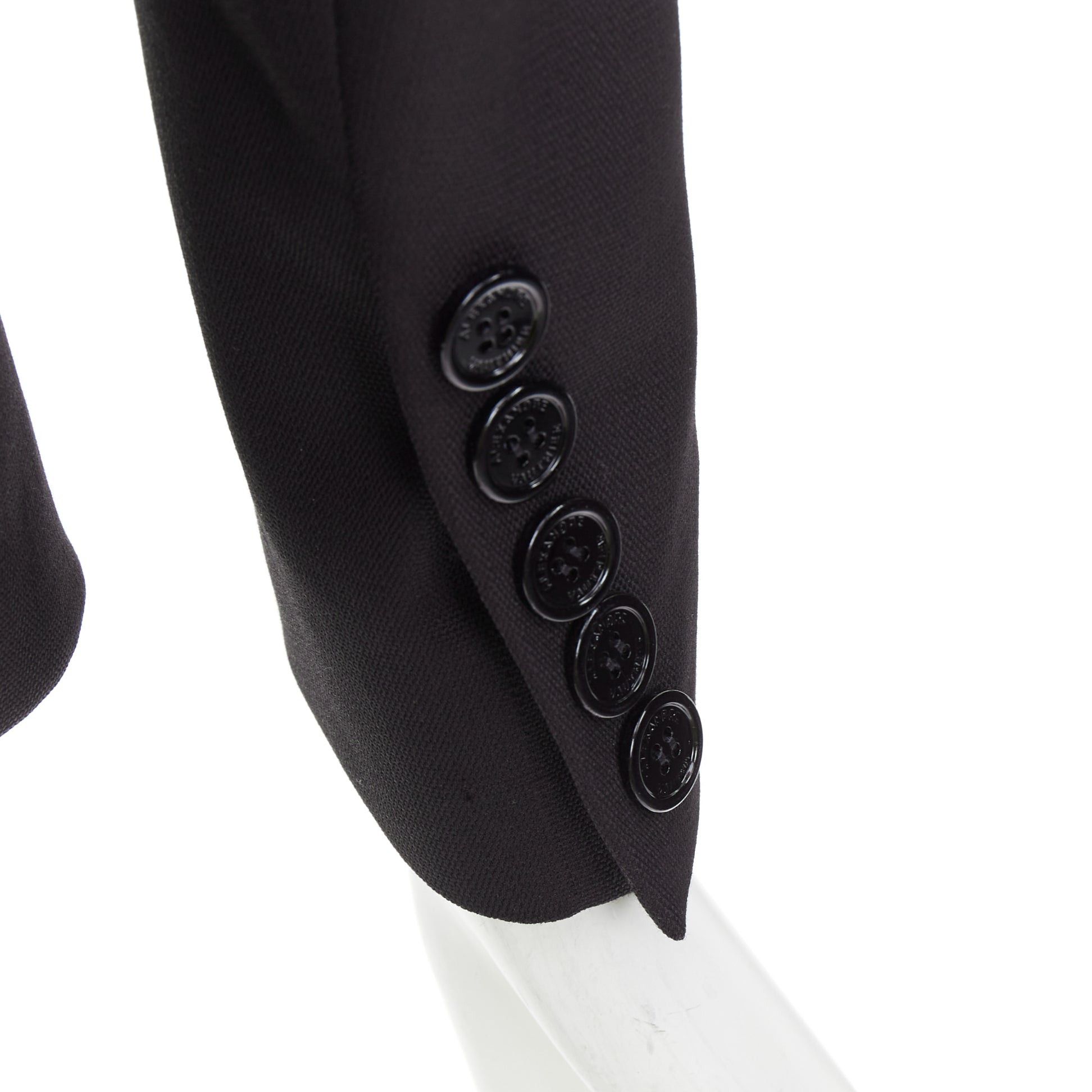 Alexandre Vauthier ALEXANDRE VAUTHIER COUTURE SS2021 black grain de poudre satin lapel cinched tuxedo jacket Size S / US 4 / IT 40 - 2 Thumbnail