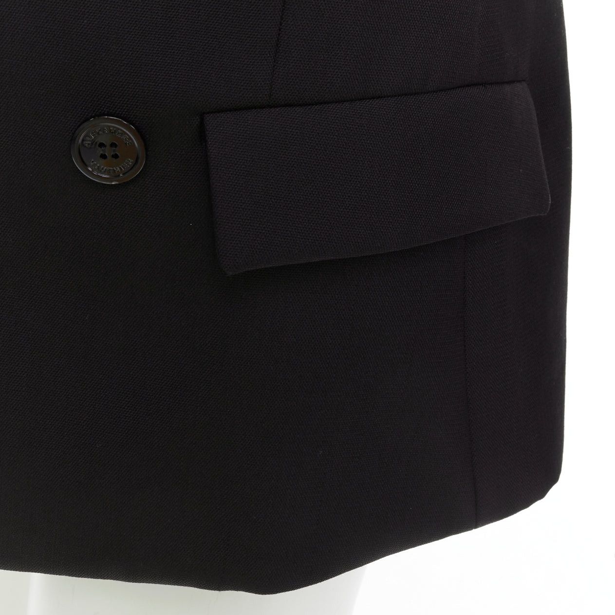 Alexandre Vauthier ALEXANDRE VAUTHIER COUTURE SS2021 black grain de poudre satin lapel cinched tuxedo jacket Size S / US 4 / IT 40 - 7 Thumbnail