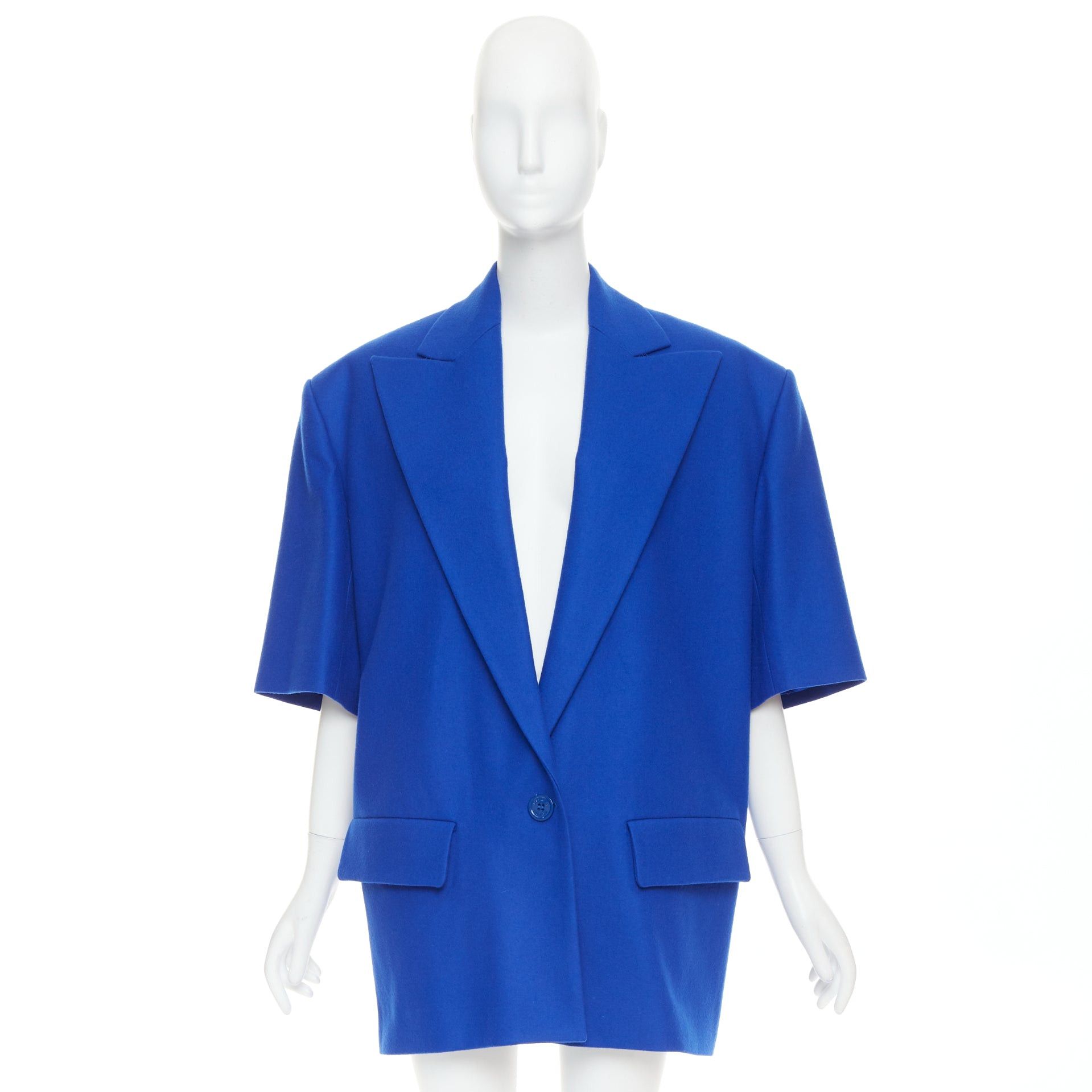 ALEXANDRE VAUTHIER COUTURE AW2022 Runway electric blue short sleeve oversized blazer