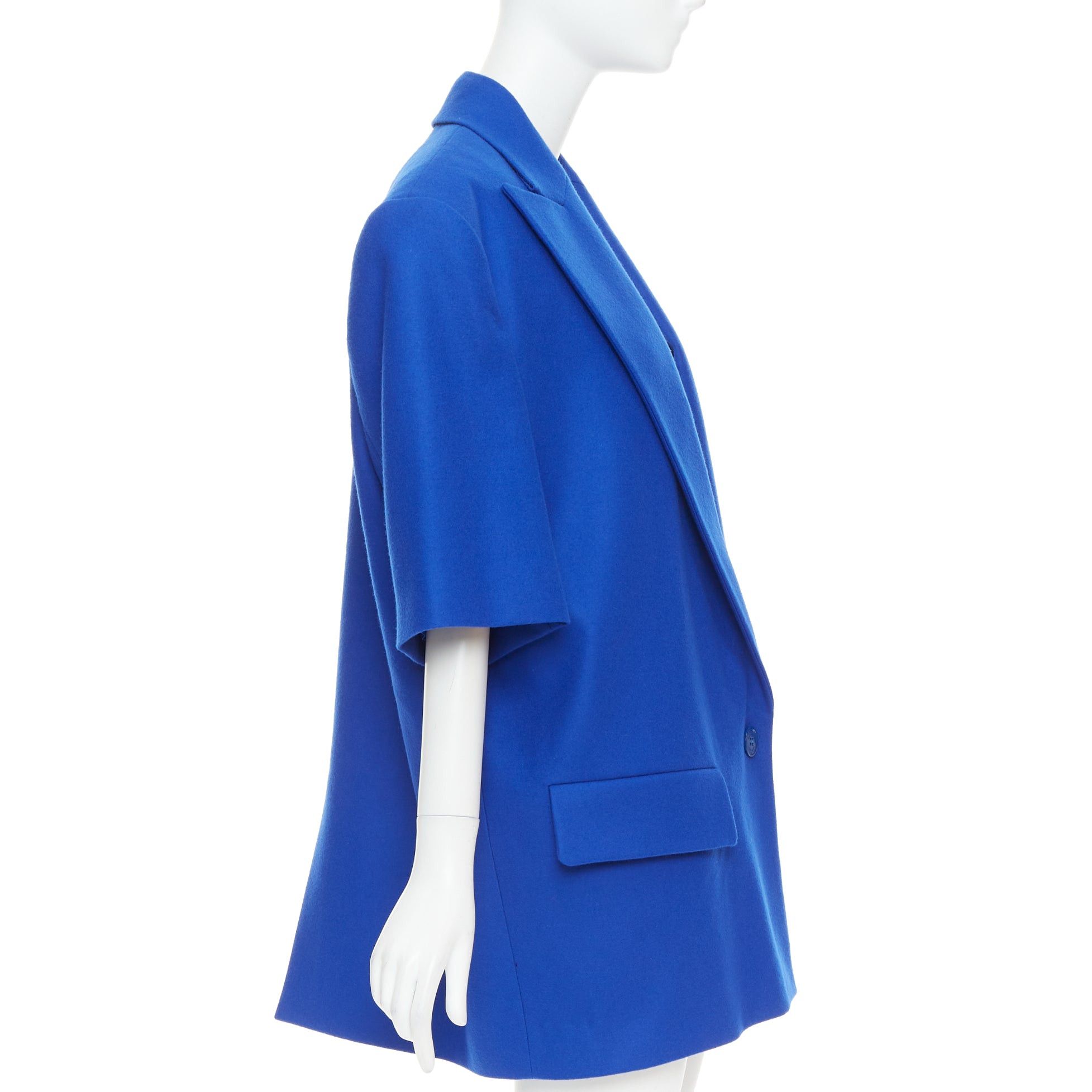 ALEXANDRE VAUTHIER COUTURE AW2022 Runway electric blue short sleeve oversized blazer