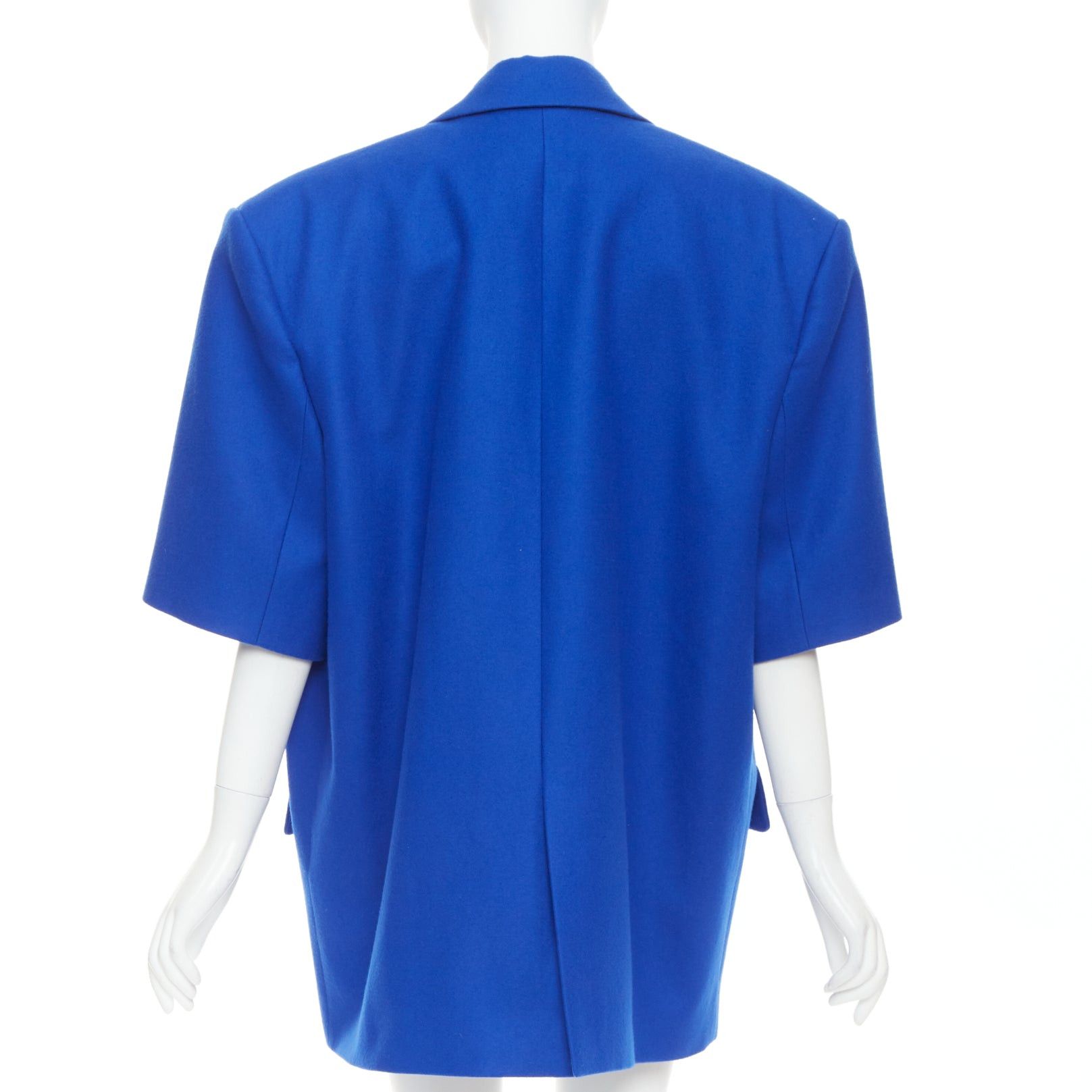 ALEXANDRE VAUTHIER COUTURE AW2022 Runway electric blue short sleeve oversized blazer