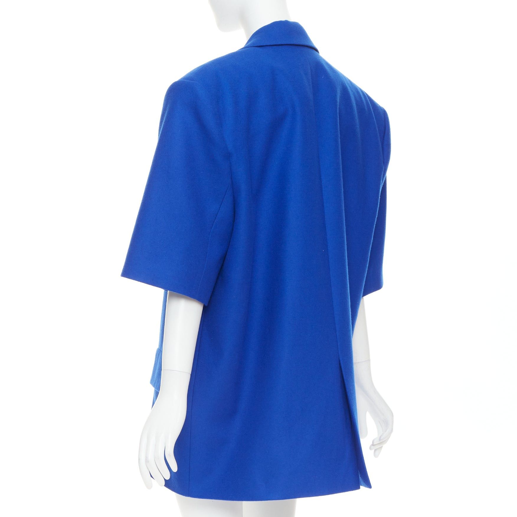 ALEXANDRE VAUTHIER COUTURE AW2022 Runway electric blue short sleeve oversized blazer