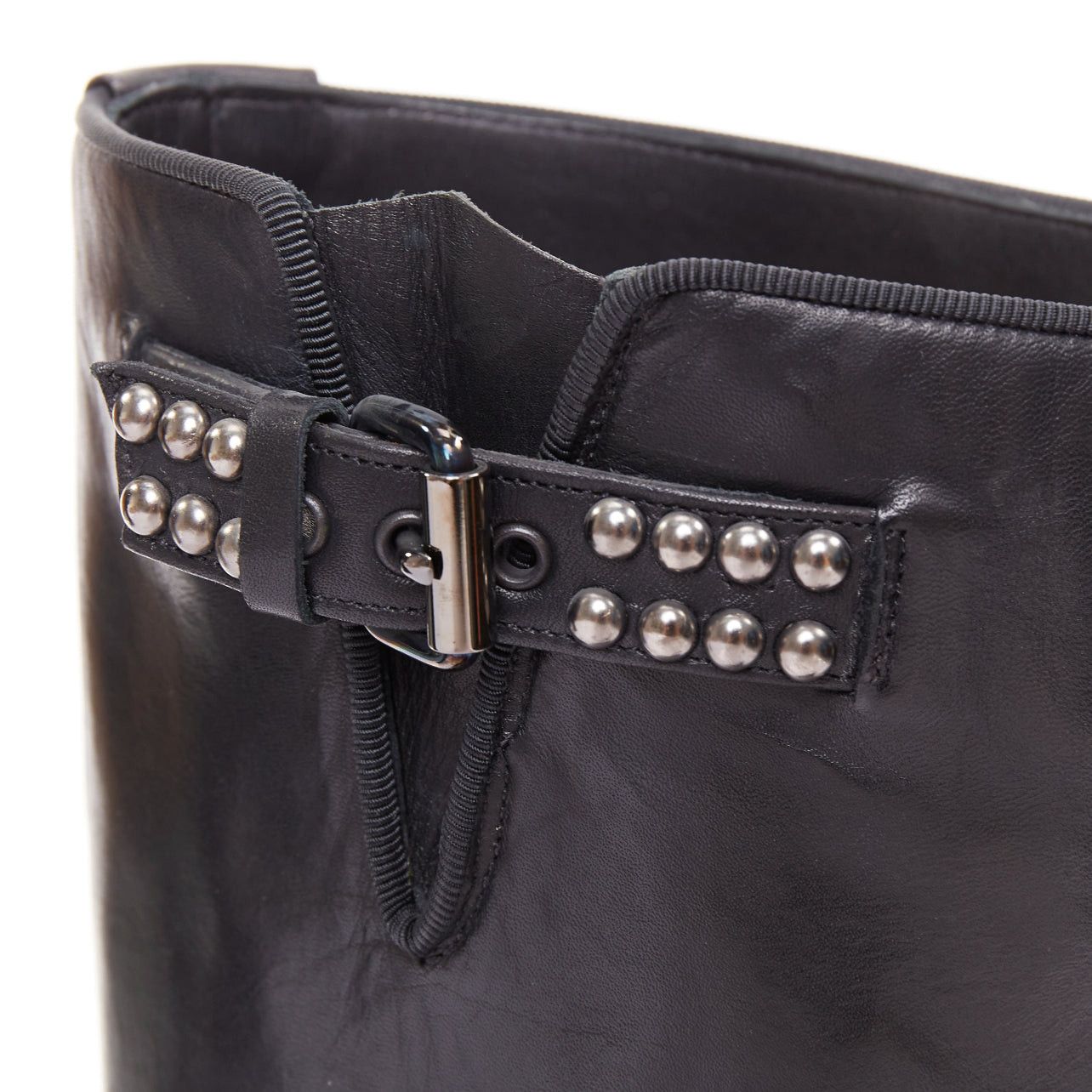 Christian Louboutin CHRISTIAN LOUBOUTIN Bicloubutu black silver studded moto biker wedged boots EU35 Size US 5 / IT 35 - 7 Thumbnail