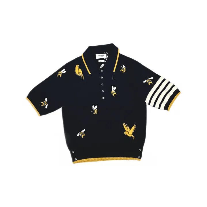 Thom Browne Thom Browne Bee Embroidered Short Sleeve Polo Size US S / EU 44-46 / 1 - 2 Thumbnail