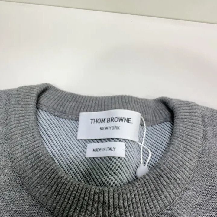 Thom Browne Thom Browne Gray Wave Graphic Knit Sweater Size US L / EU 52-54 / 3 - 4 Thumbnail