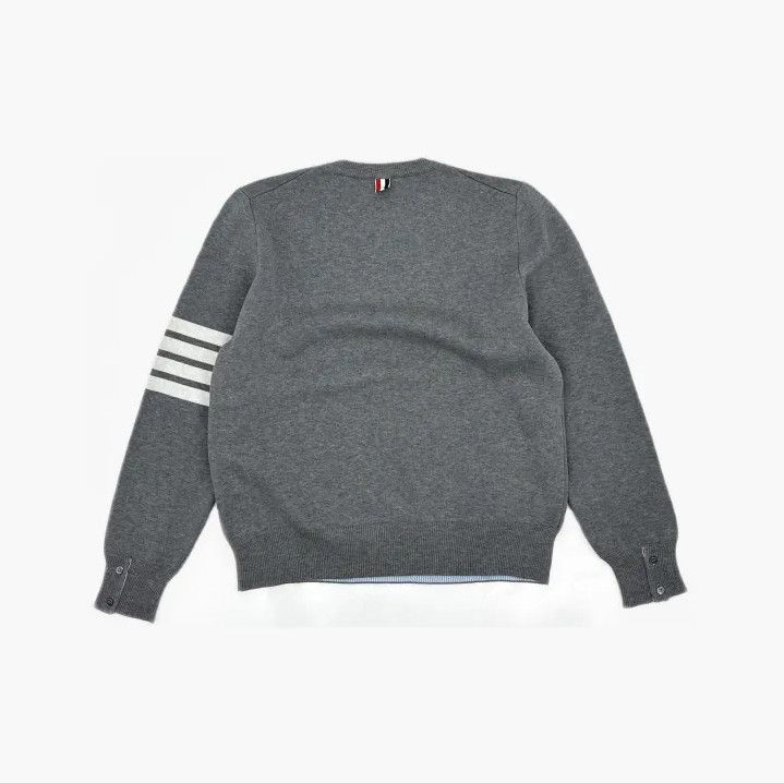 Thom Browne Thom Browne Gray Wave Graphic Knit Sweater Size US L / EU 52-54 / 3 - 3 Thumbnail