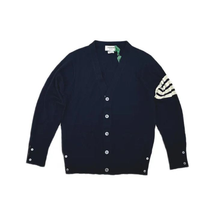 Thom Browne Thom Browne Classic V-Neck Cardigan in Blue Size US M / EU 48-50 / 2 - 2 Thumbnail