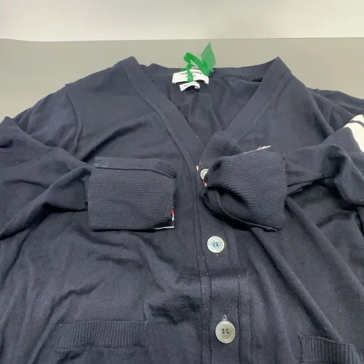 Thom Browne Thom Browne Classic V-Neck Cardigan in Blue Size US M / EU 48-50 / 2 - 8 Thumbnail