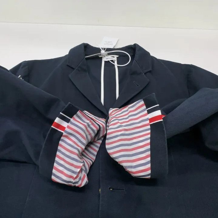 Thom Browne Thom Browne Navy Blue Sport Coat with Stripe Details Size US S / EU 44-46 / 1 - 11 Thumbnail