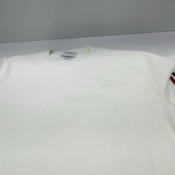 Thom Browne Thom Browne Classic Stripe White Knit Sweater Size US M / EU 48-50 / 2 - 8 Thumbnail
