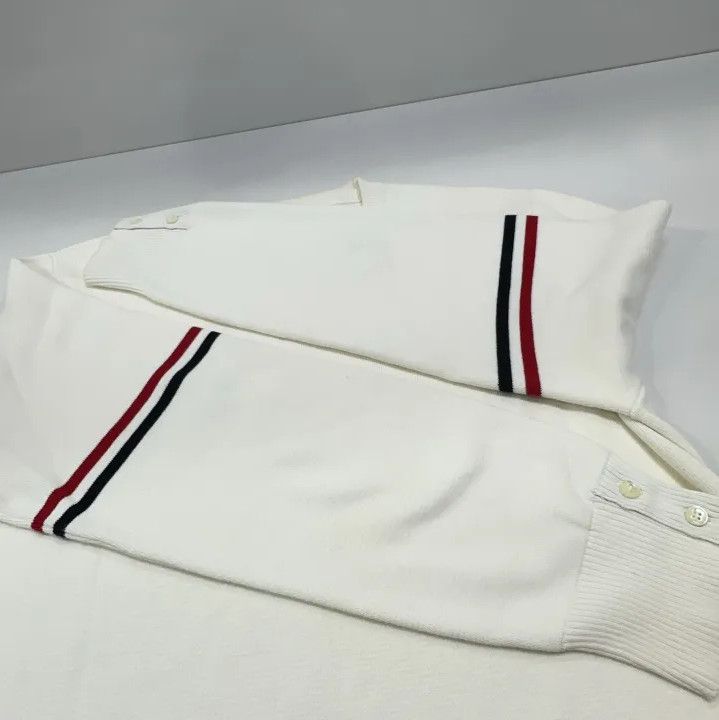 Thom Browne Thom Browne Classic Stripe White Knit Sweater Size US M / EU 48-50 / 2 - 9 Thumbnail