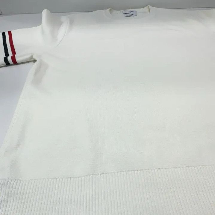 Thom Browne Thom Browne Classic Stripe White Knit Sweater Size US M / EU 48-50 / 2 - 6 Thumbnail