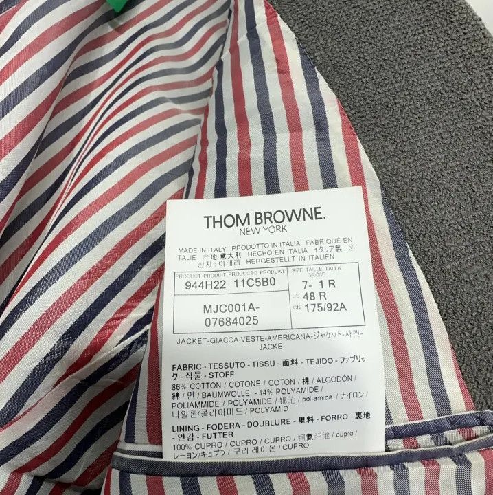Thom Browne Thom Browne Classic Grey Striped Blazer Size US S / EU 44-46 / 1 - 13 Thumbnail