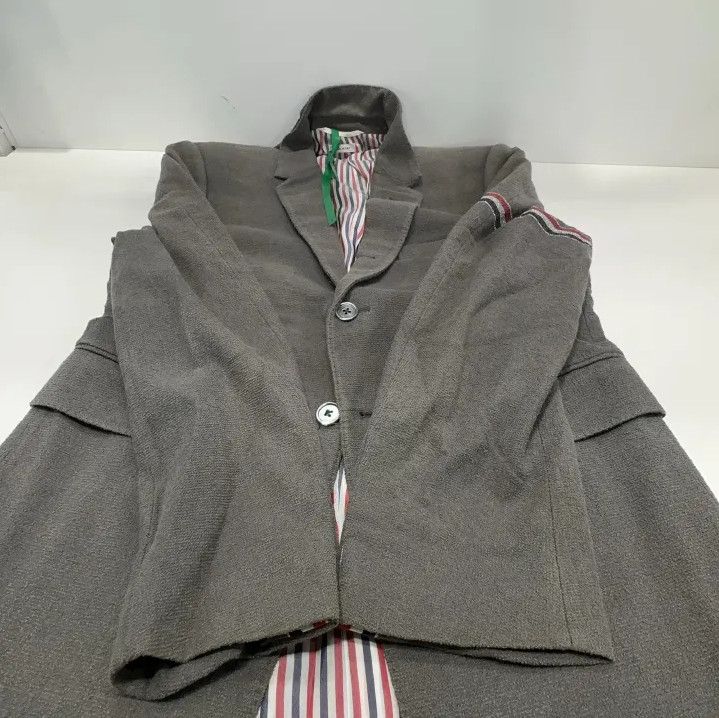 Thom Browne Thom Browne Classic Grey Striped Blazer Size US S / EU 44-46 / 1 - 20 Thumbnail