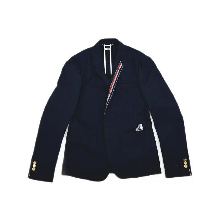 Thom Browne Thom Browne Classic Navy Blazer for Men Size US M / EU 48-50 / 2 - 2 Thumbnail