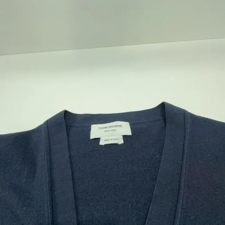 Thom Browne Thom Browne Classic V-Neck Cardigan in Blue Size US M / EU 48-50 / 2 - 4 Thumbnail