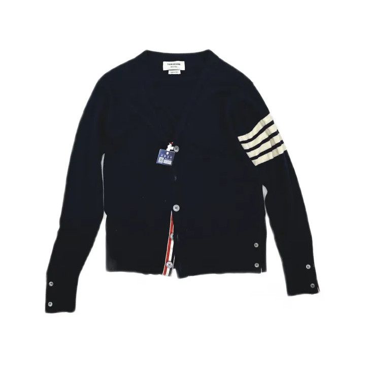 Thom Browne Thom Browne Classic V-Neck Cardigan in Blue Size US M / EU 48-50 / 2 - 2 Thumbnail