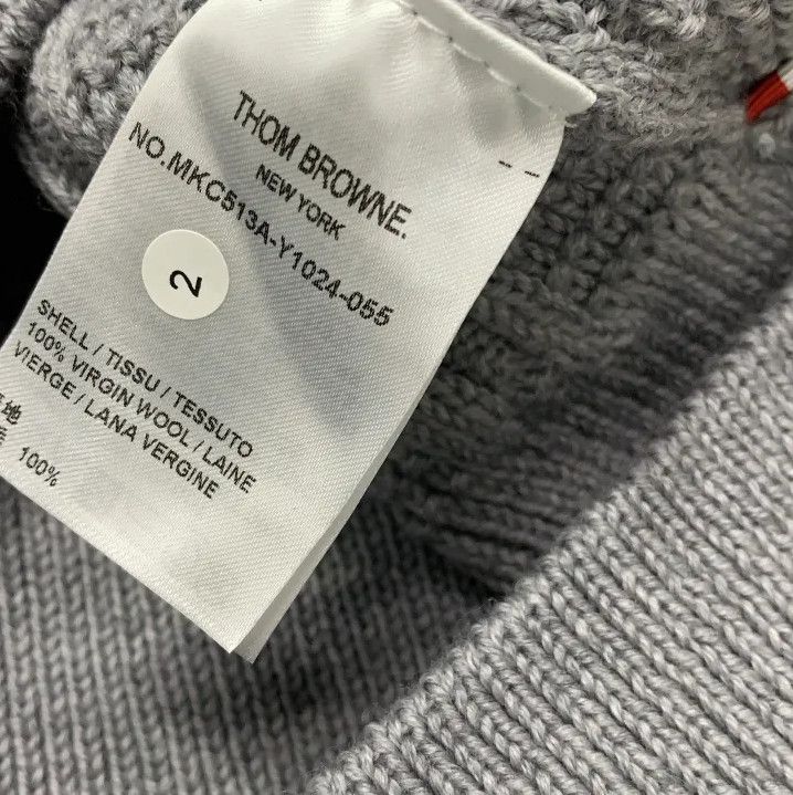 Thom Browne Thom Browne Gray V-Neck Button-Up Knit Sweater Size US S / EU 44-46 / 1 - 4 Thumbnail