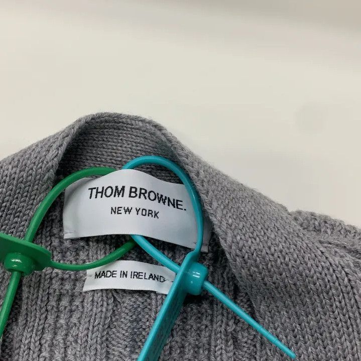 Thom Browne Thom Browne Gray V-Neck Button-Up Knit Sweater Size US S / EU 44-46 / 1 - 2 Thumbnail