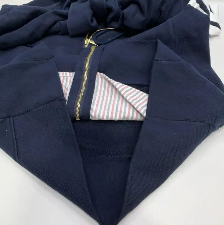 Thom Browne Thom Browne Classic Stripe Zip Hoodie Size US XL / EU 56 / 4 - 7 Thumbnail