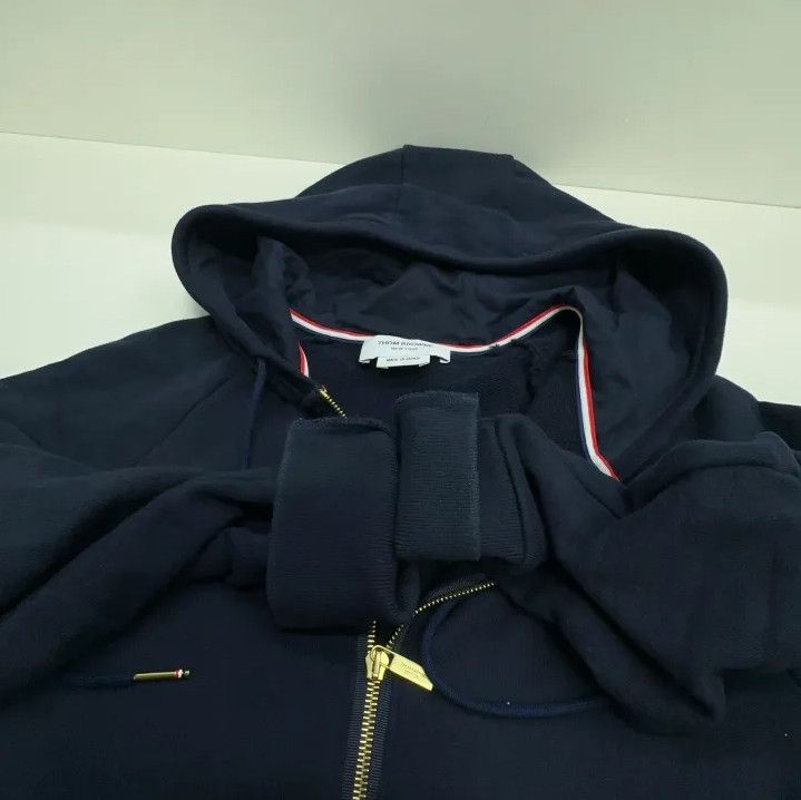 Thom Browne Thom Browne Classic Stripe Zip Hoodie Size US XL / EU 56 / 4 - 6 Thumbnail